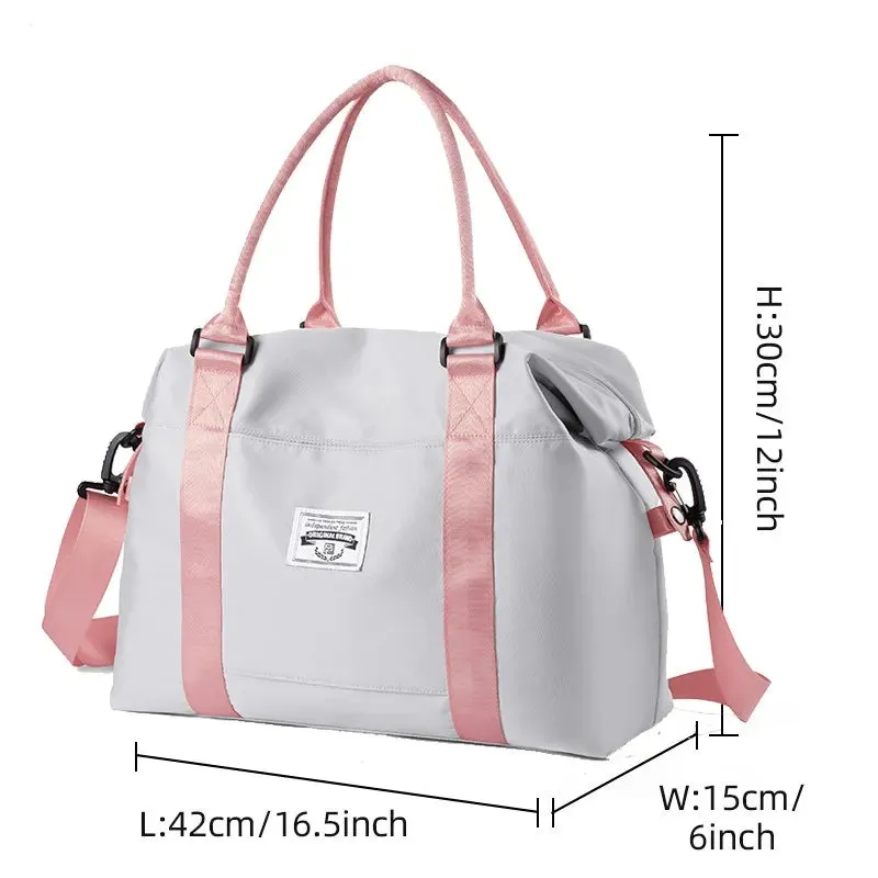 UAKISS  -  Gym Bag for Women, Carry on Weekender Overnight Bag, Travel Duffel Bags with Trolley Sleeve, Personal Item Travel Bag Tote Bag