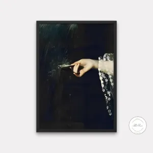 Victorian Hand Vintage Wall Art PRINTABLE WALL ART, Victorian Artwork, Moody Vintage Portrait Painting, Dark Portrait, Dark Academia Decor, Victorian Lady Print