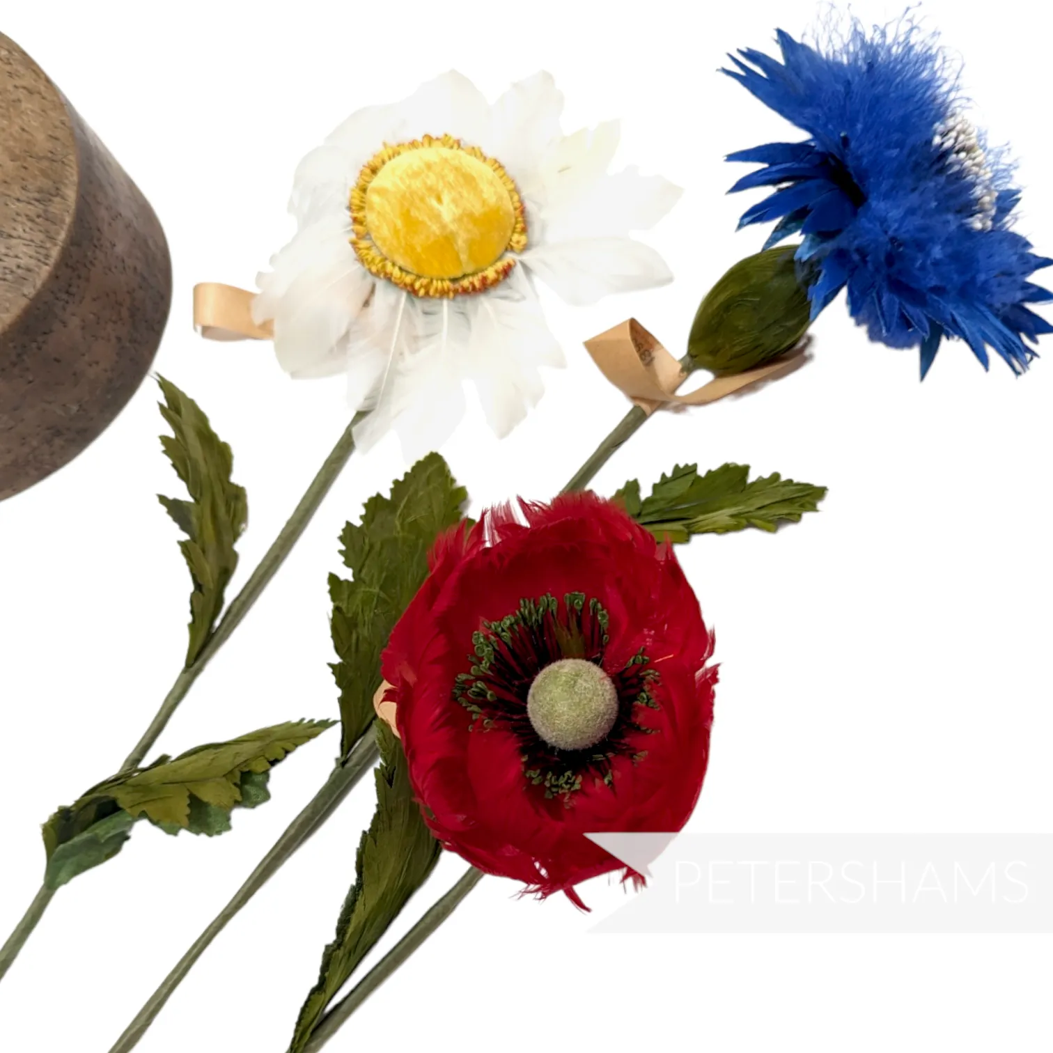 Vintage 1940/50's German Long Stem Millinery Feather Flowers