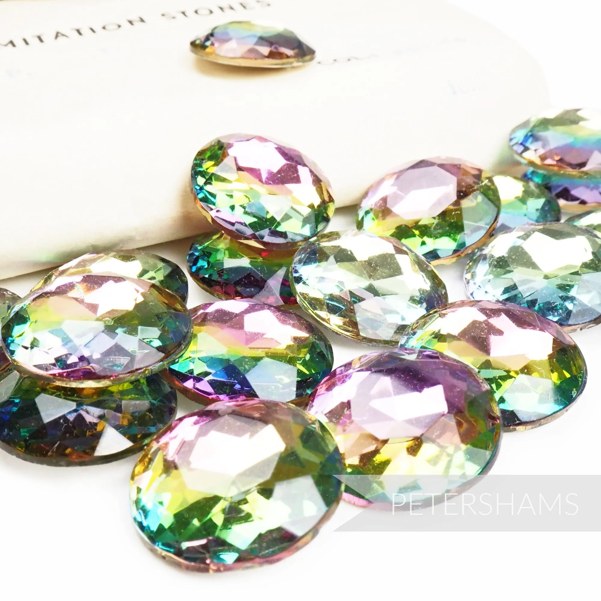 Vintage 1940's German Glass Crystals - Round 18mm
