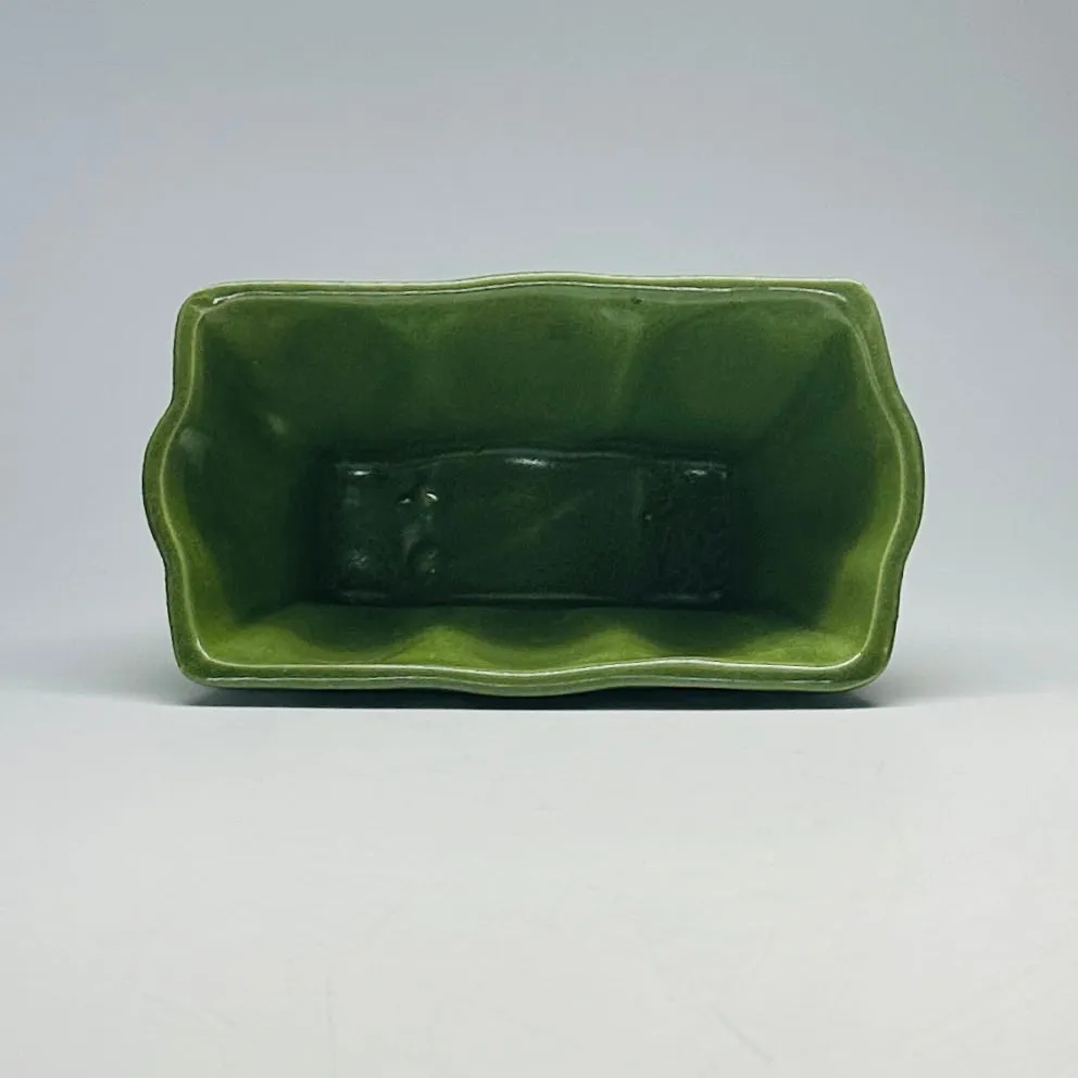 Vintage 1940s Green Ceramic Planters, Set of 2