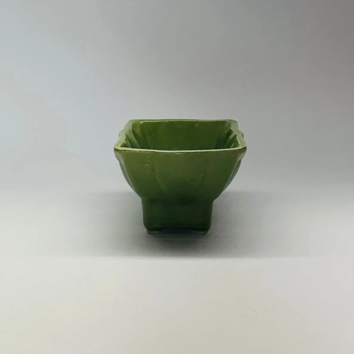 Vintage 1940s Green Ceramic Planters, Set of 2
