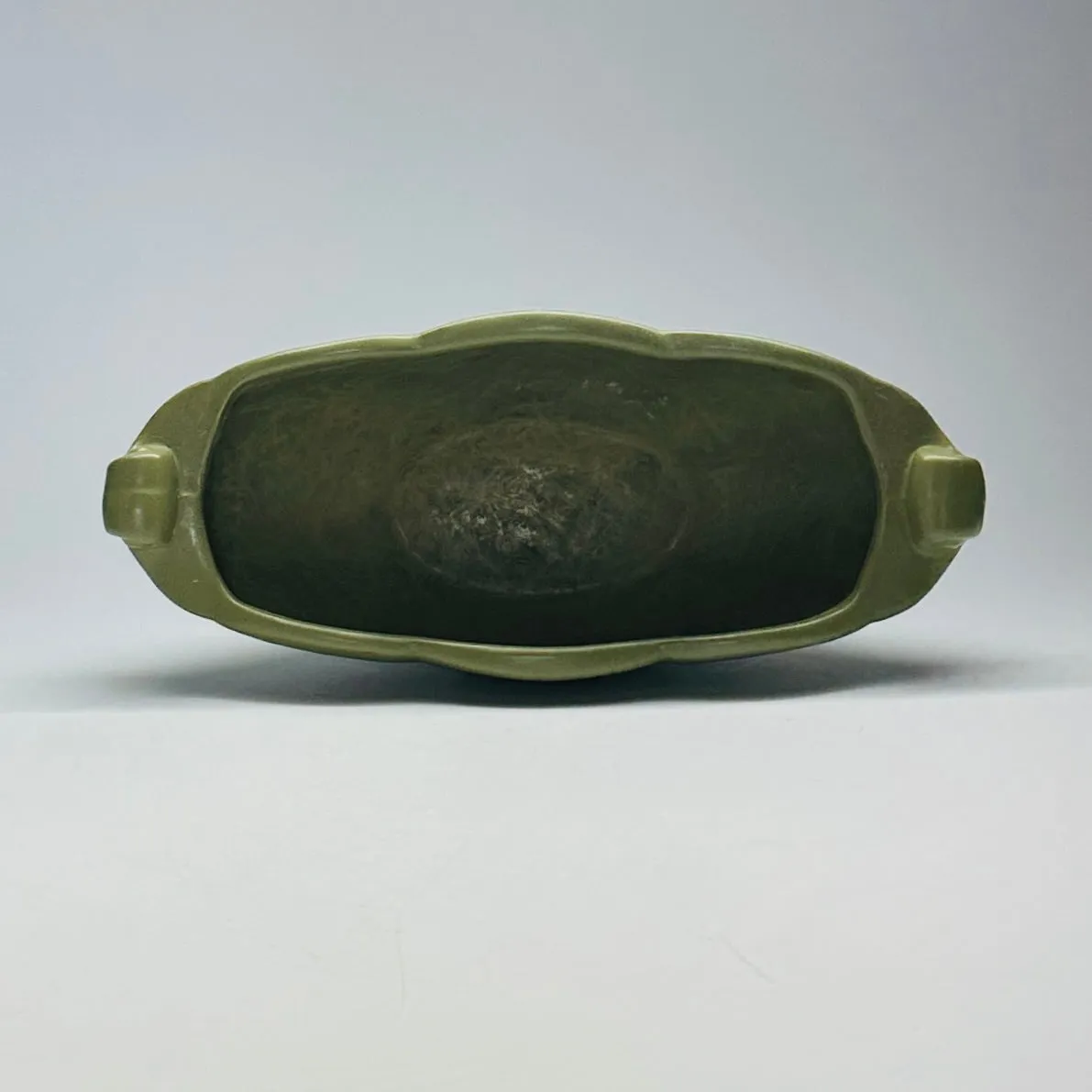 Vintage 1940s Green Ceramic Planters, Set of 2