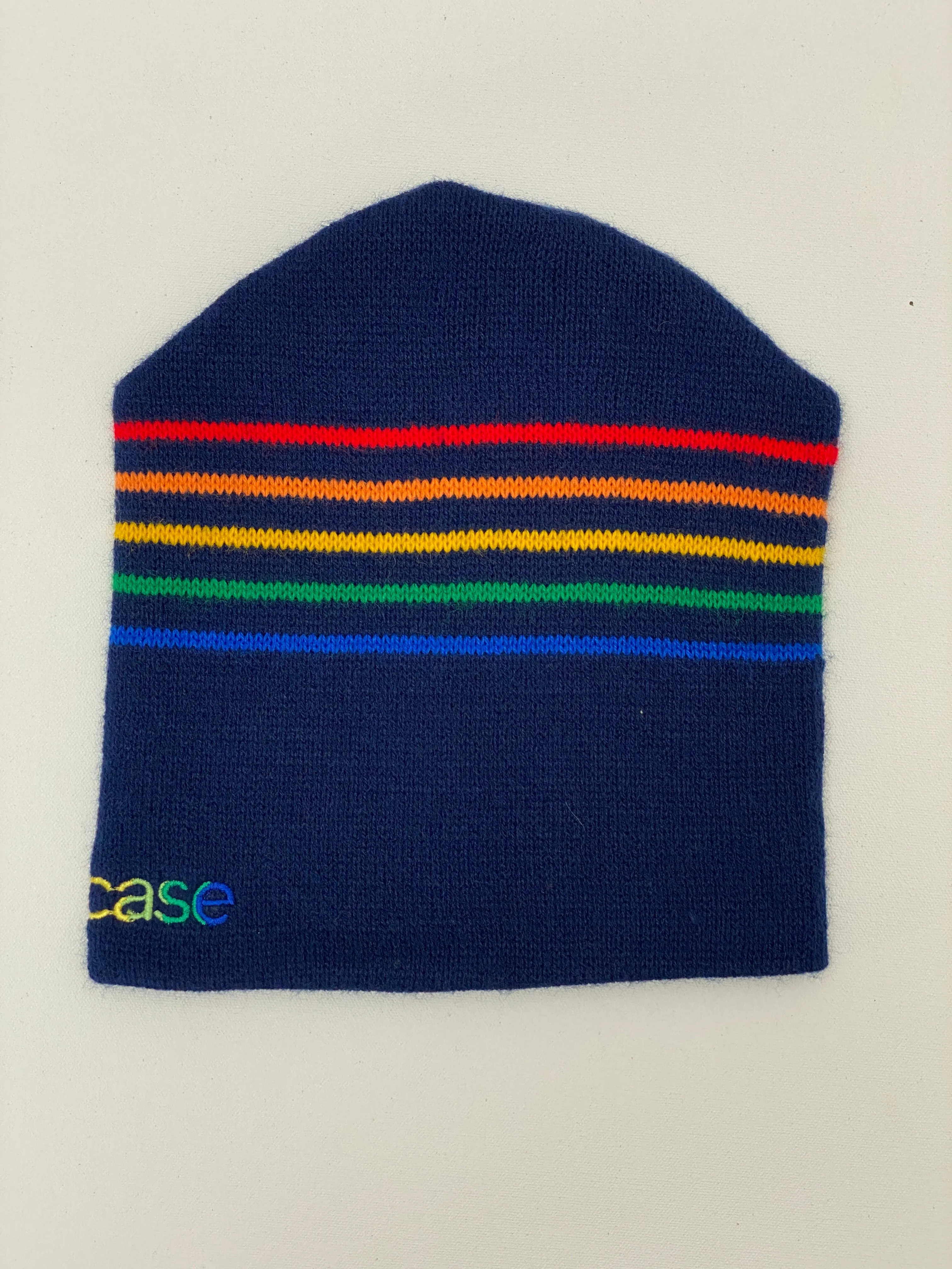 Vintage 1990s Steelcase Rainbow Font Logo Winter Ski Hat Beanie