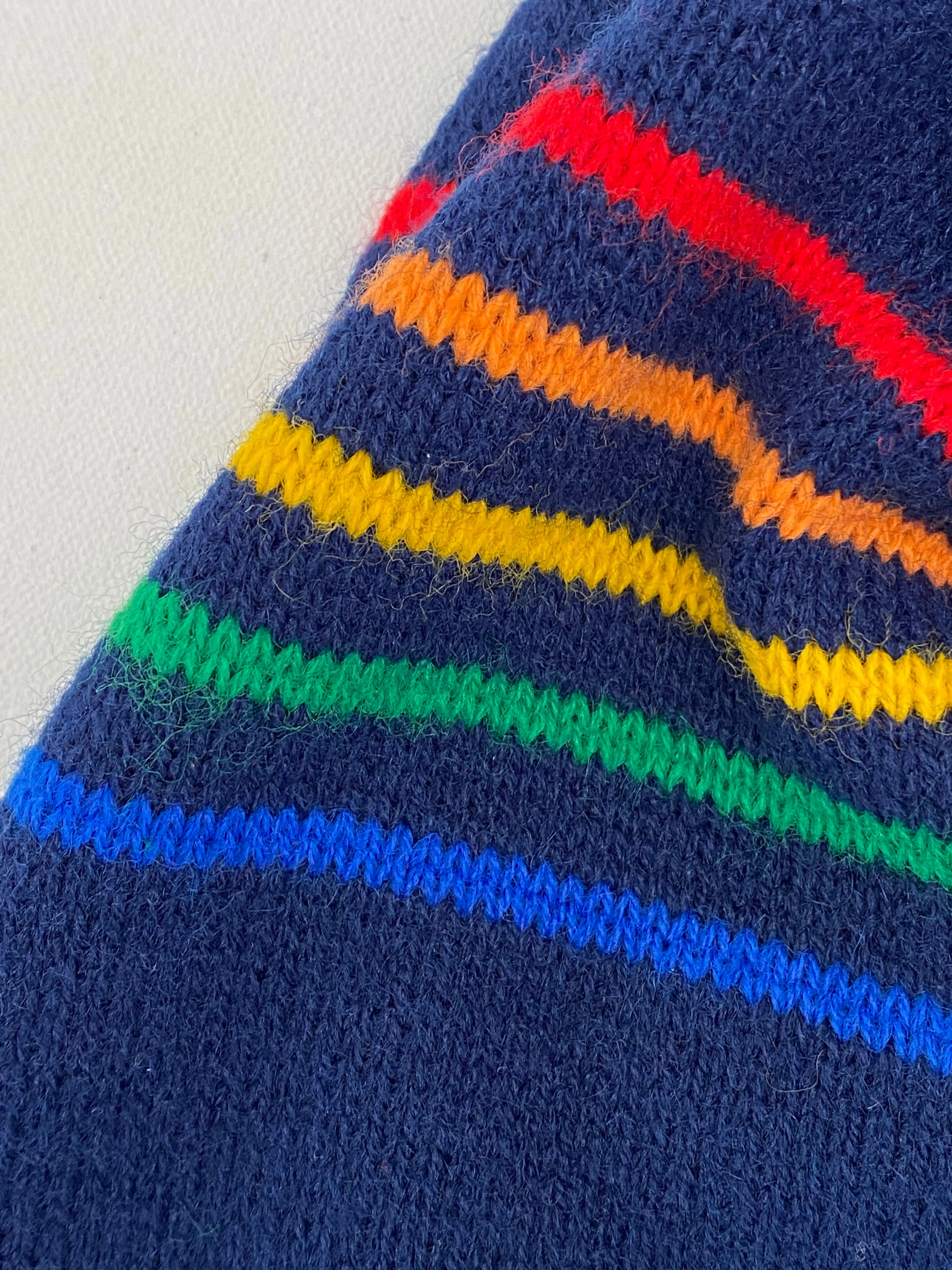 Vintage 1990s Steelcase Rainbow Font Logo Winter Ski Hat Beanie