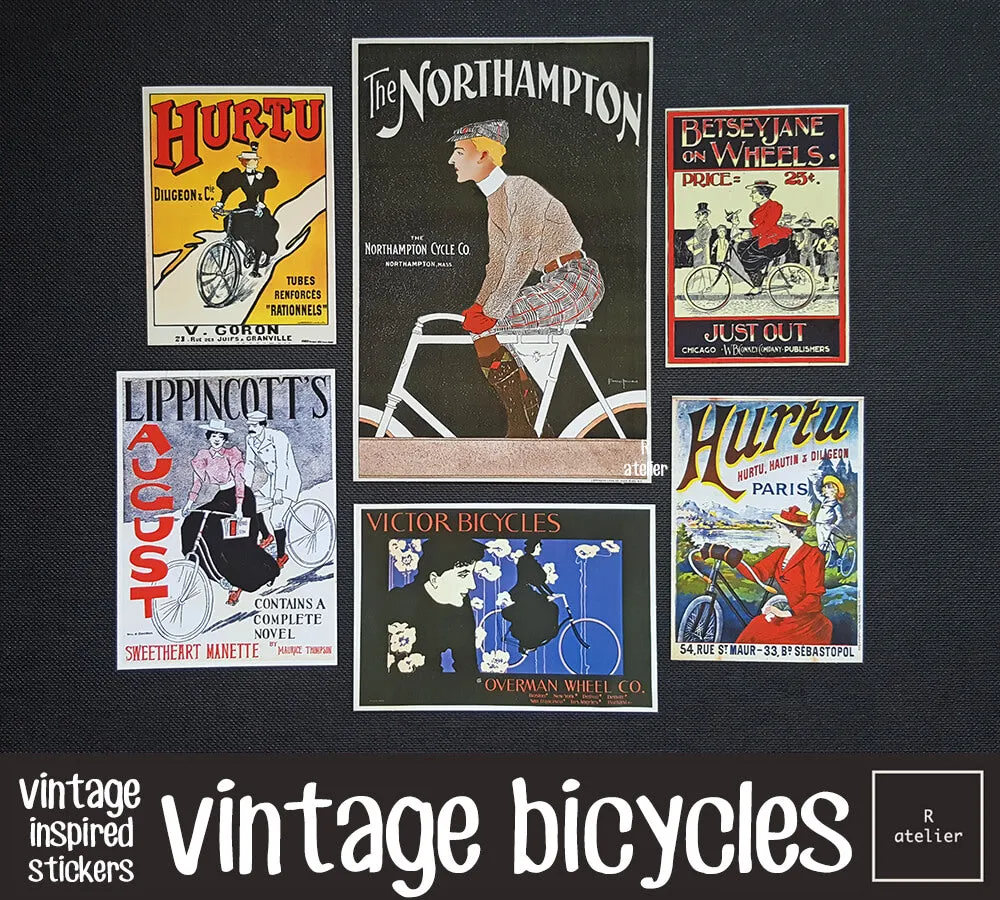 Vintage Bicycle Scrapbooking Stickers