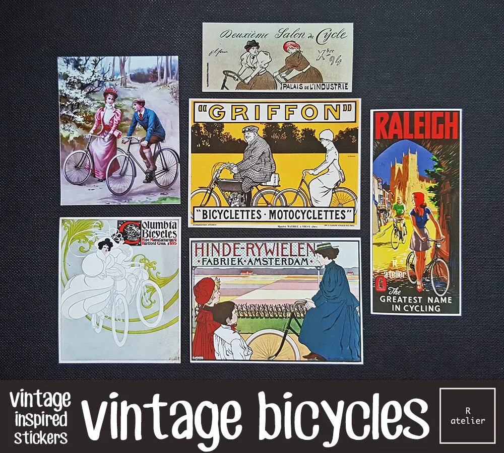 Vintage Bicycle Scrapbooking Stickers