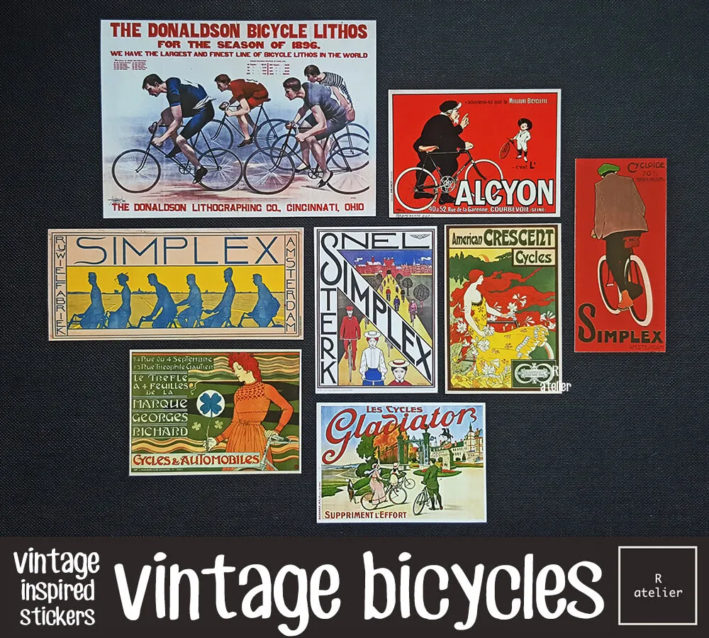 Vintage Bicycle Scrapbooking Stickers