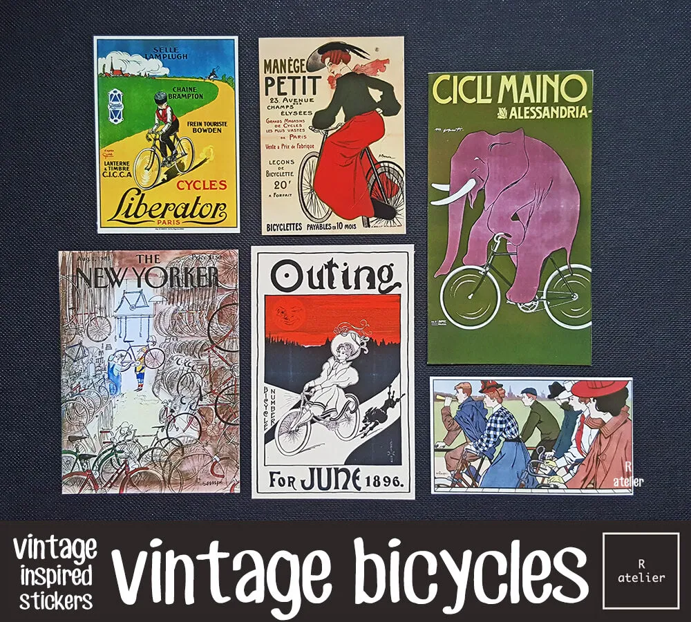 Vintage Bicycle Scrapbooking Stickers