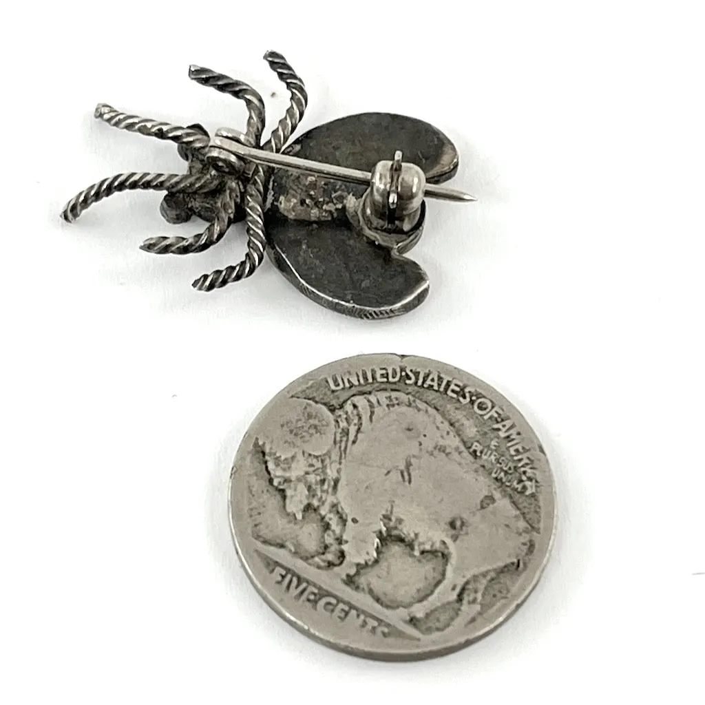 Vintage Blue Gem Bug Pin