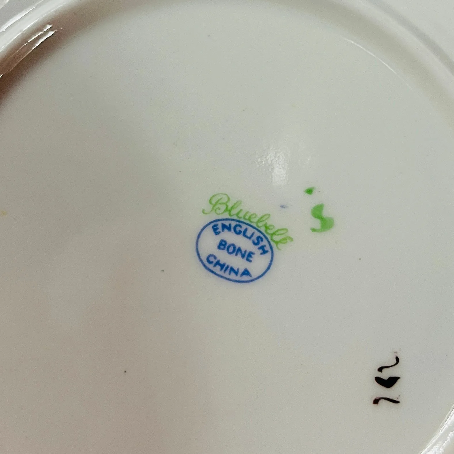 Vintage Bluebell English Bone China Dessert Set, Set of 18