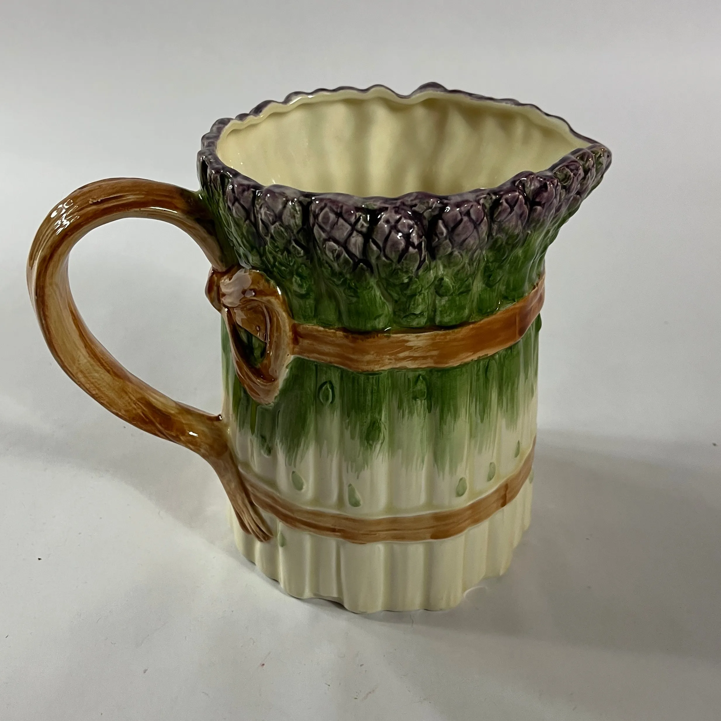 Vintage Ceramic Asparagus w/Bow Pitcher