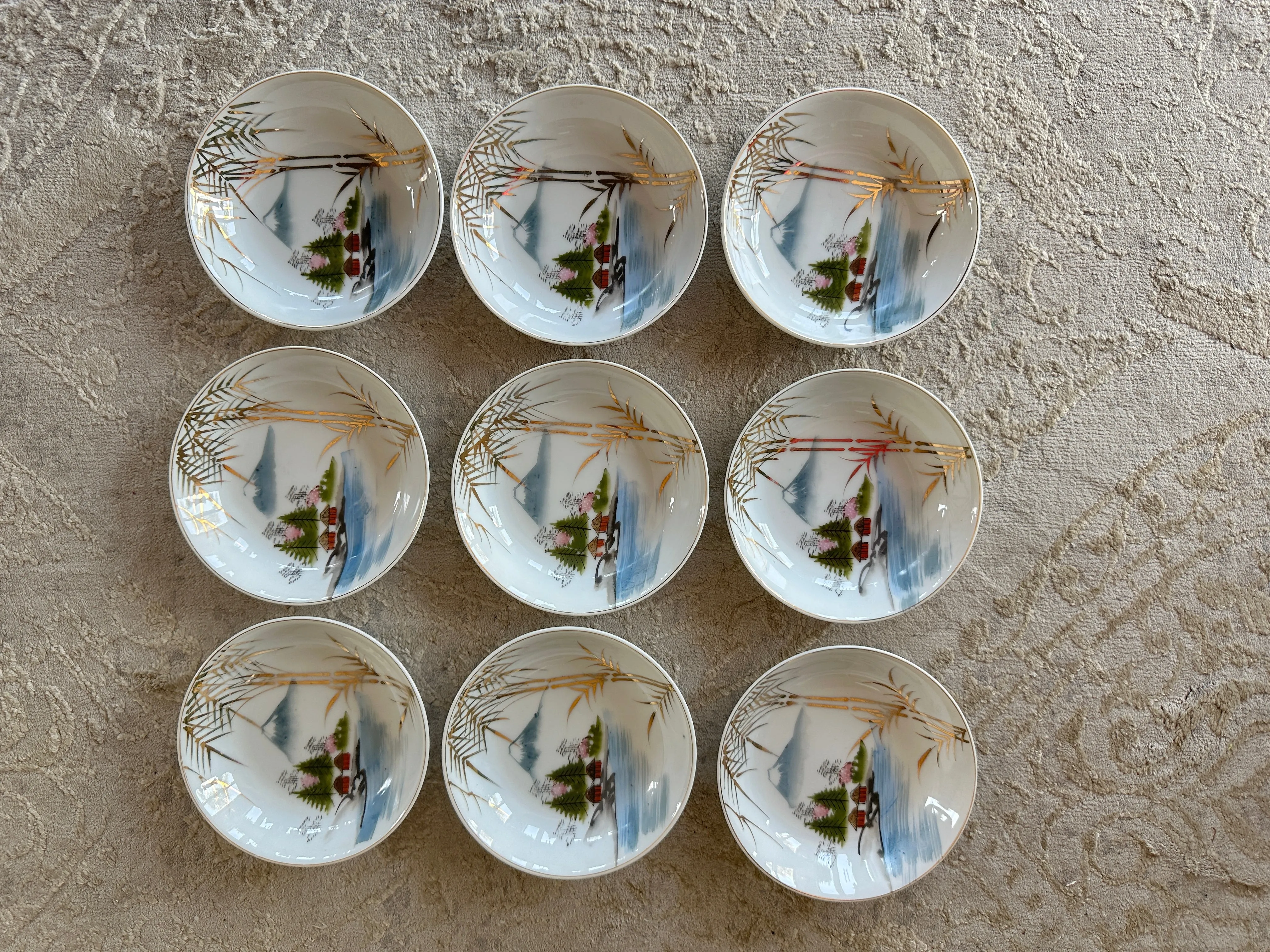 Vintage China Kutani Japan - dinner plates, berry bowl s, dessert plates