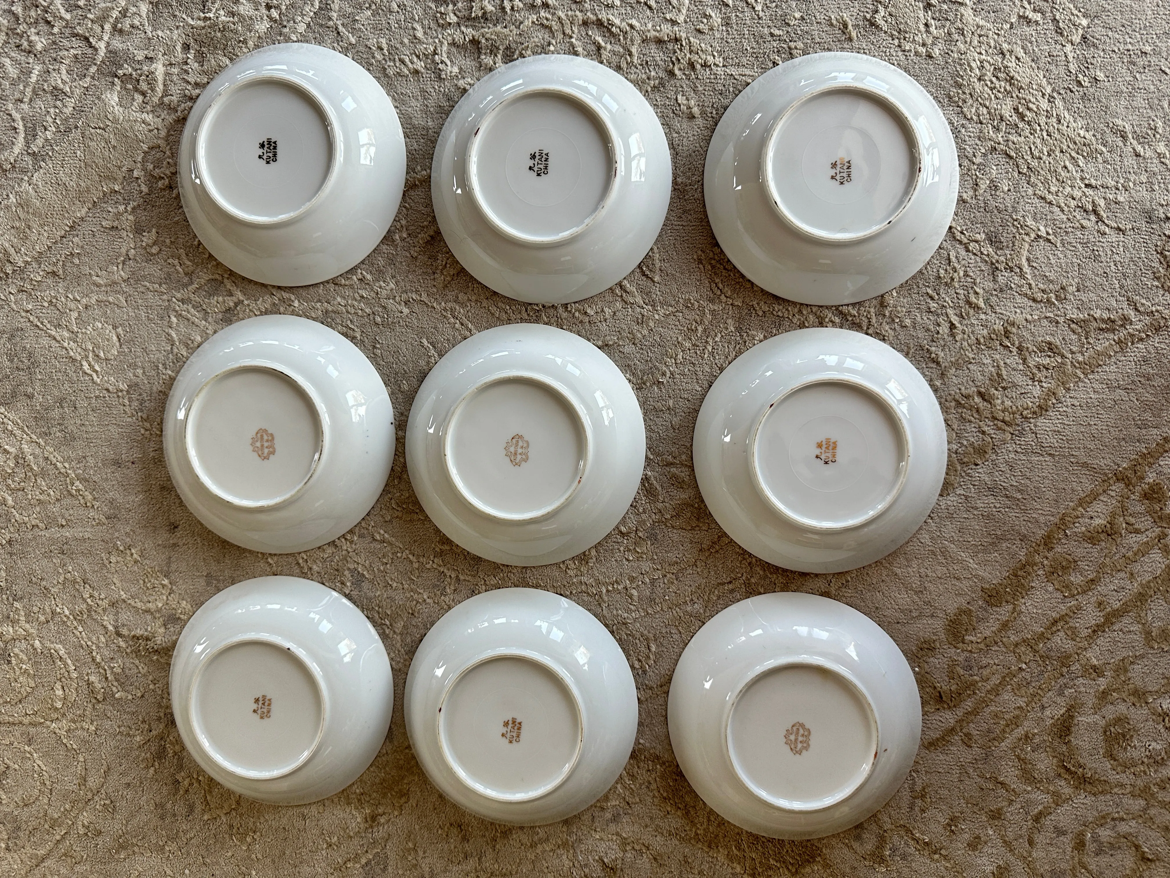 Vintage China Kutani Japan - dinner plates, berry bowl s, dessert plates