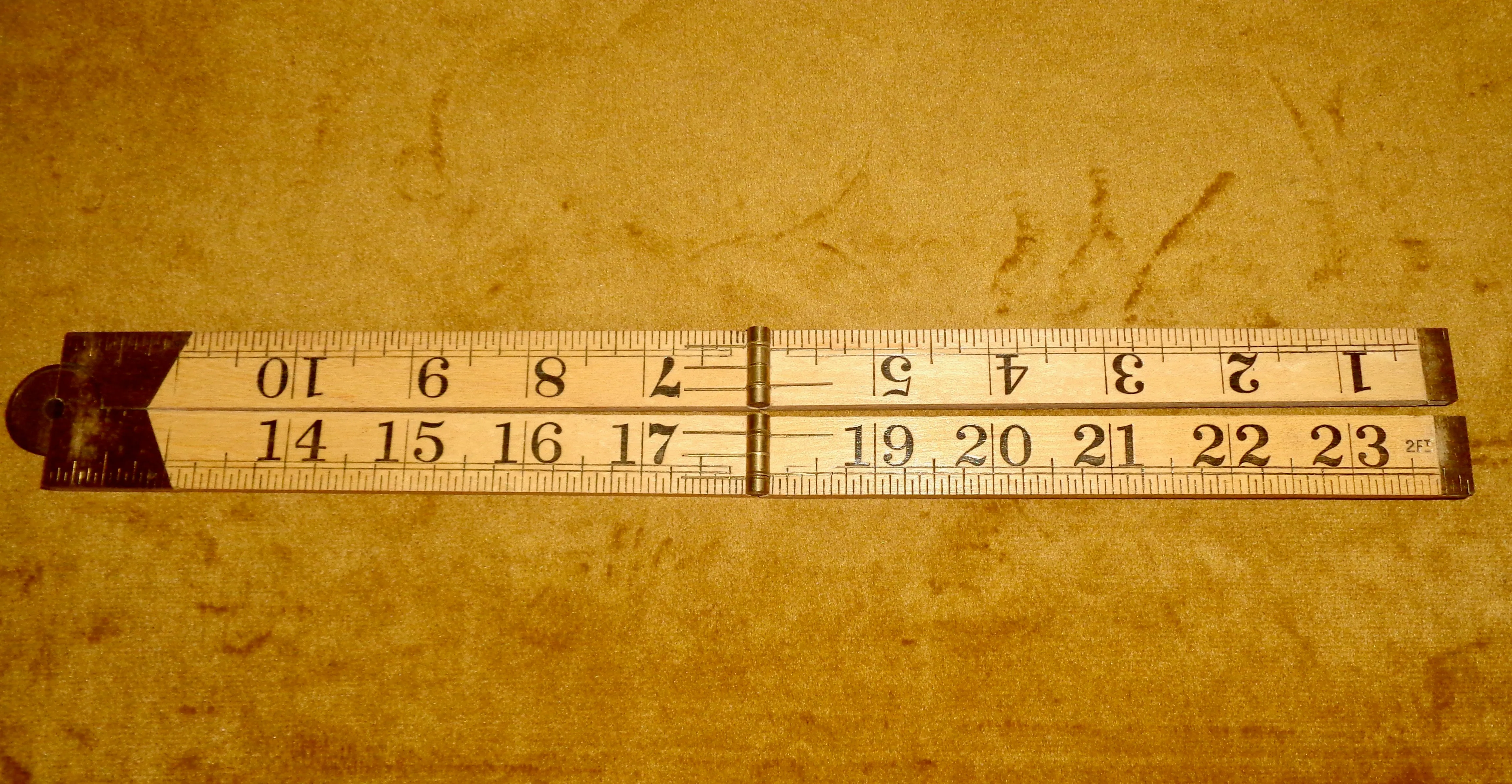 Vintage Draper 505 24 Inch Wood & Brass Folding Ruler