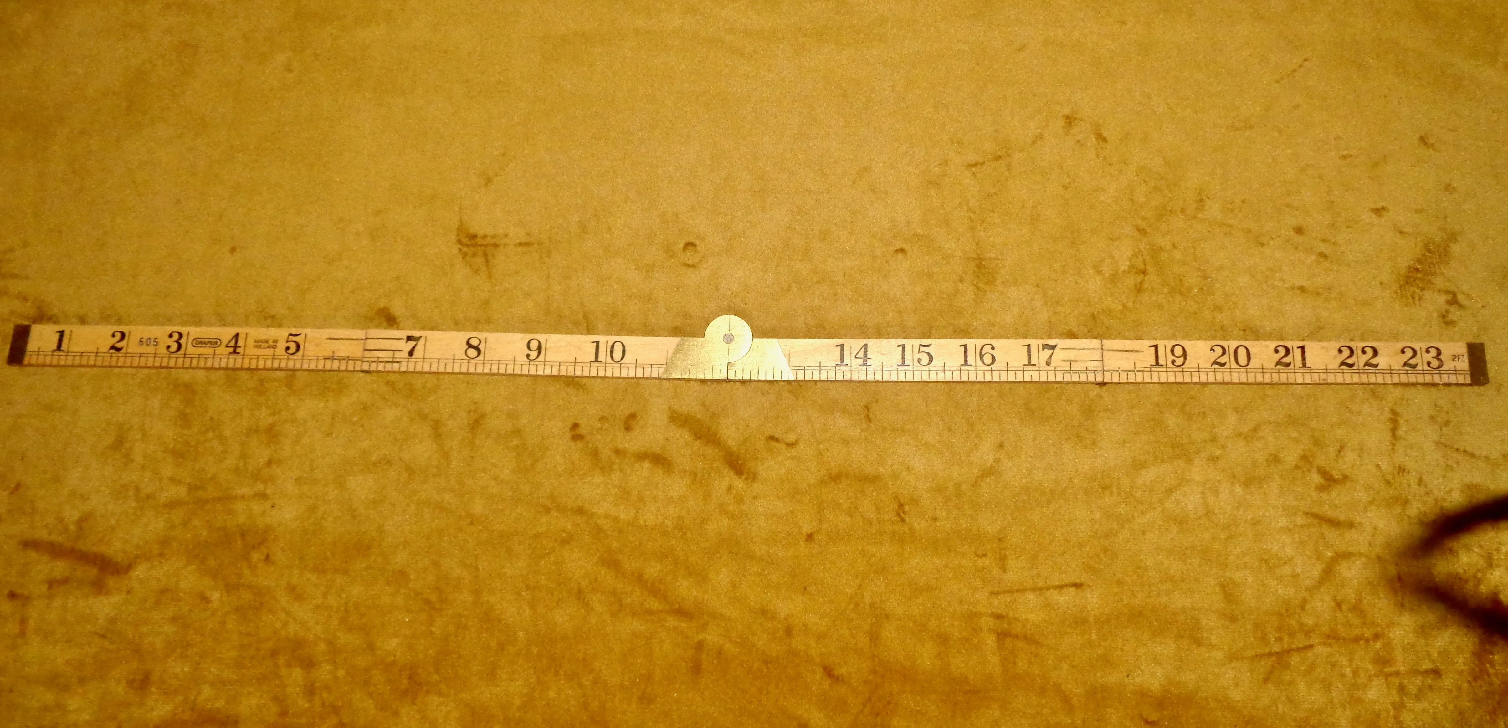 Vintage Draper 505 24 Inch Wood & Brass Folding Ruler