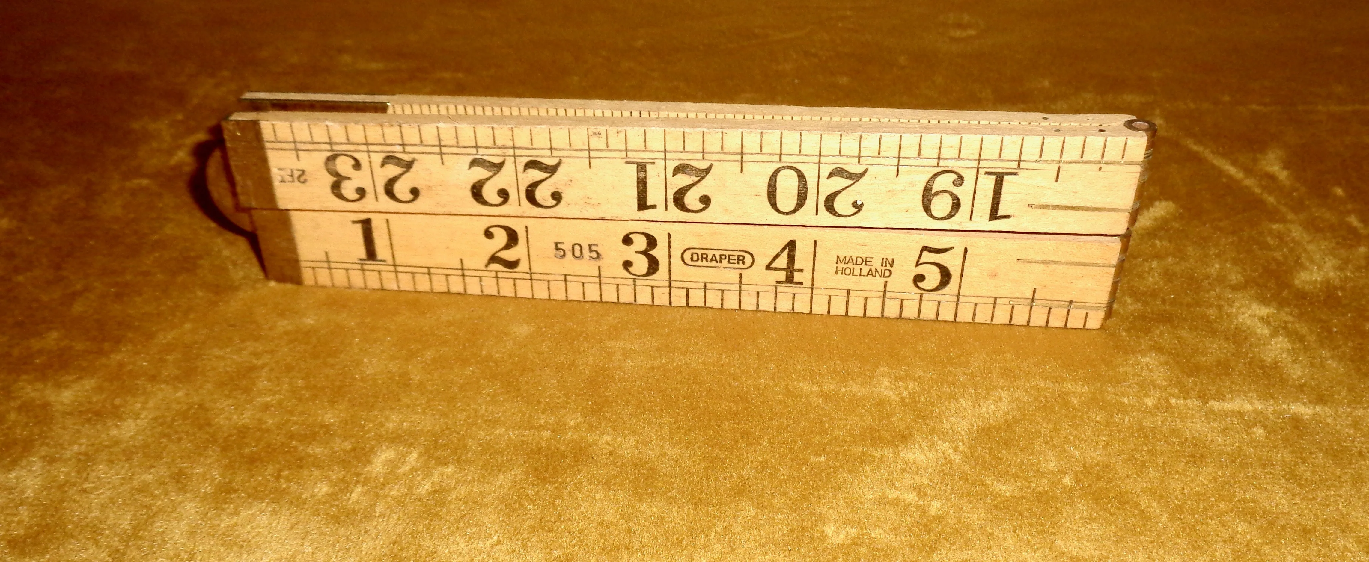 Vintage Draper 505 24 Inch Wood & Brass Folding Ruler