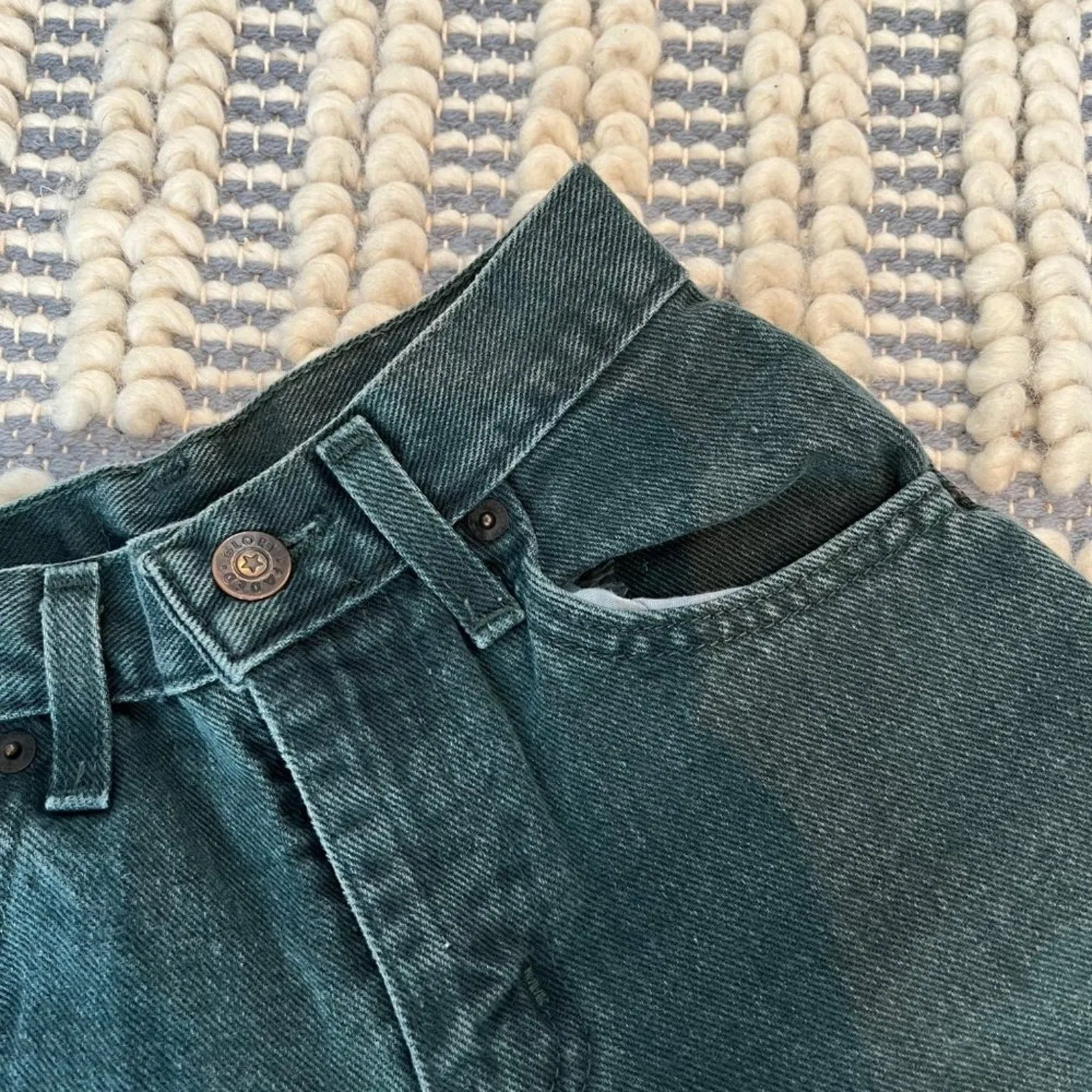 Vintage Faded Glory Green Jeans 8
