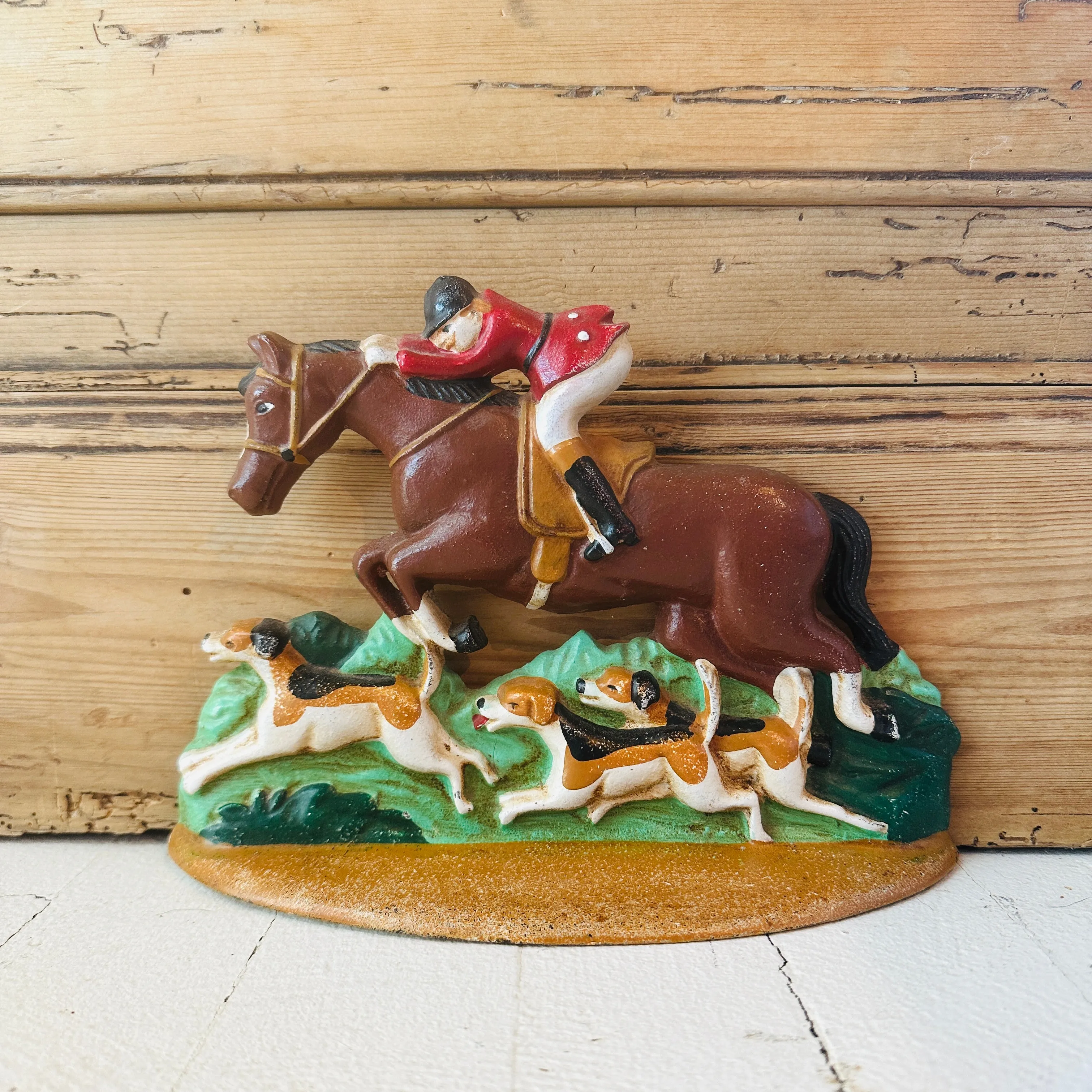 Vintage Fox and Hounds Heavy Metal Doorstop