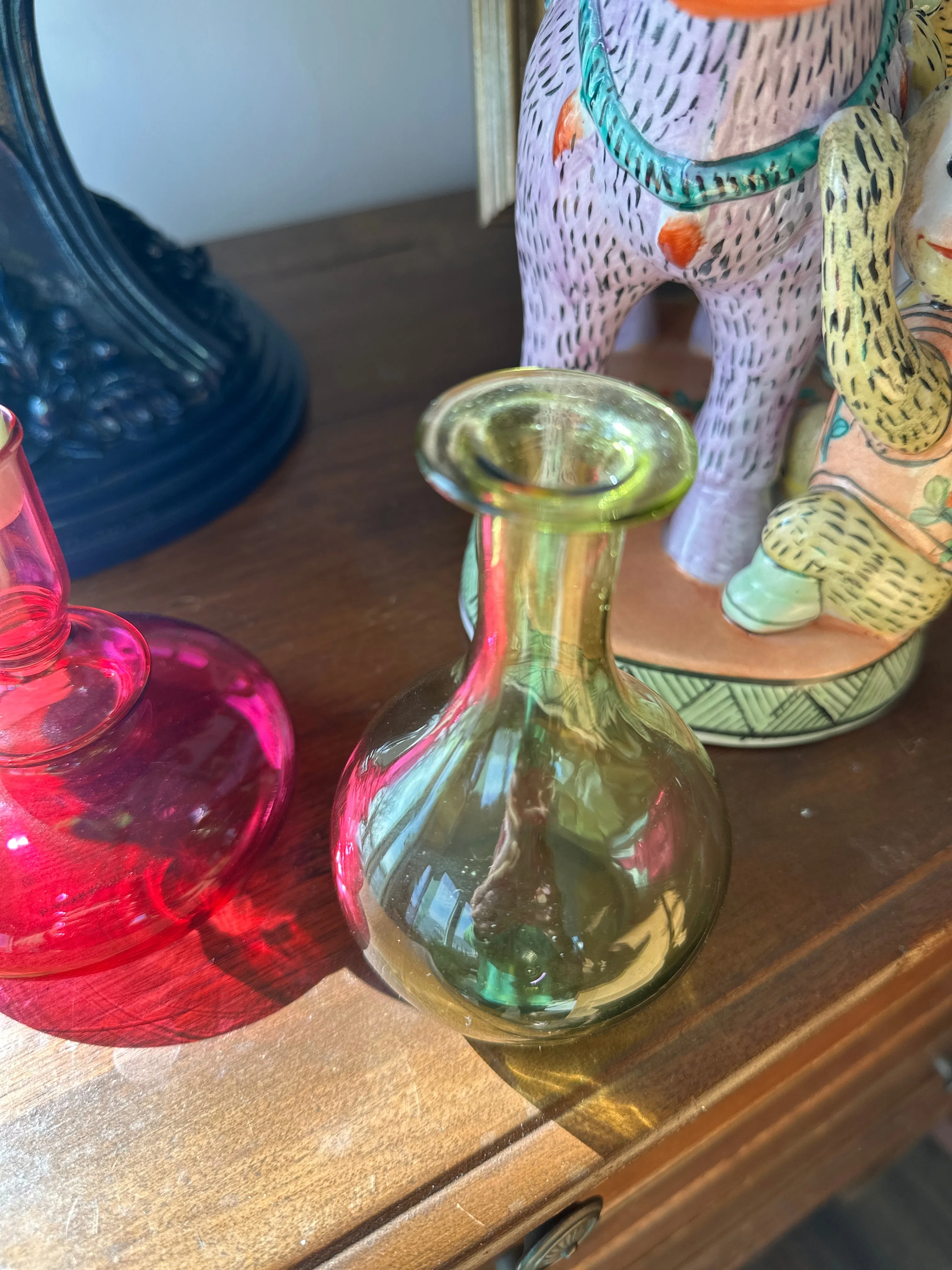 Vintage Glass Vase, Handblown Jamestown