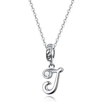 Vintage Letter Pendant Necklace with Diamond