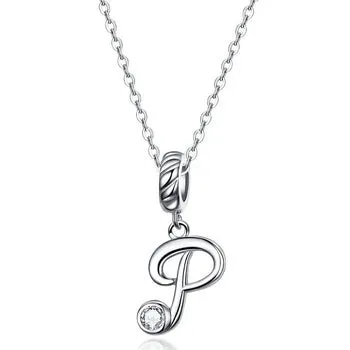 Vintage Letter Pendant Necklace with Diamond