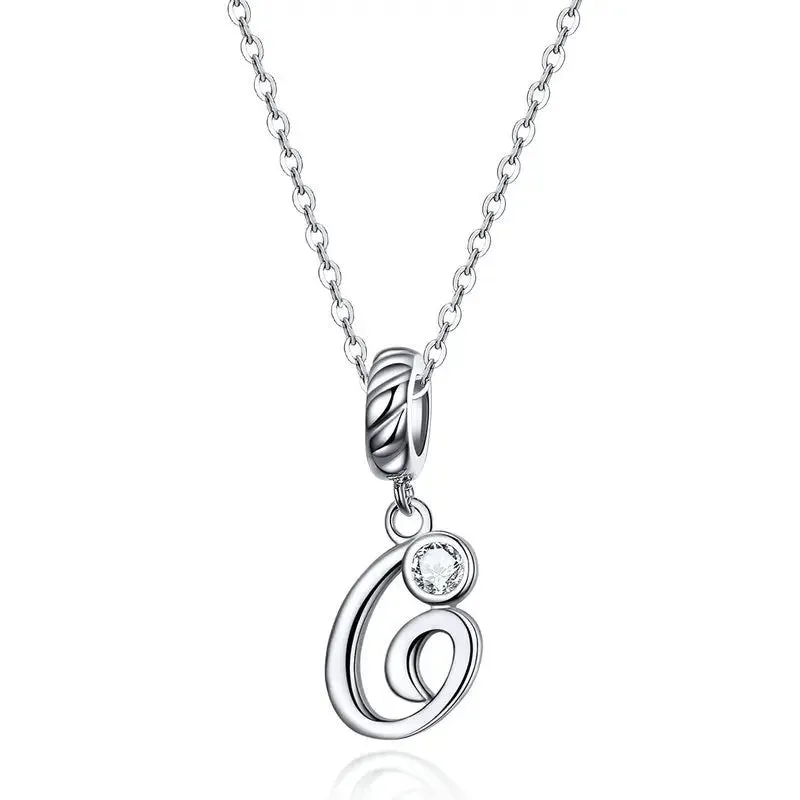 Vintage Letter Pendant Necklace with Diamond
