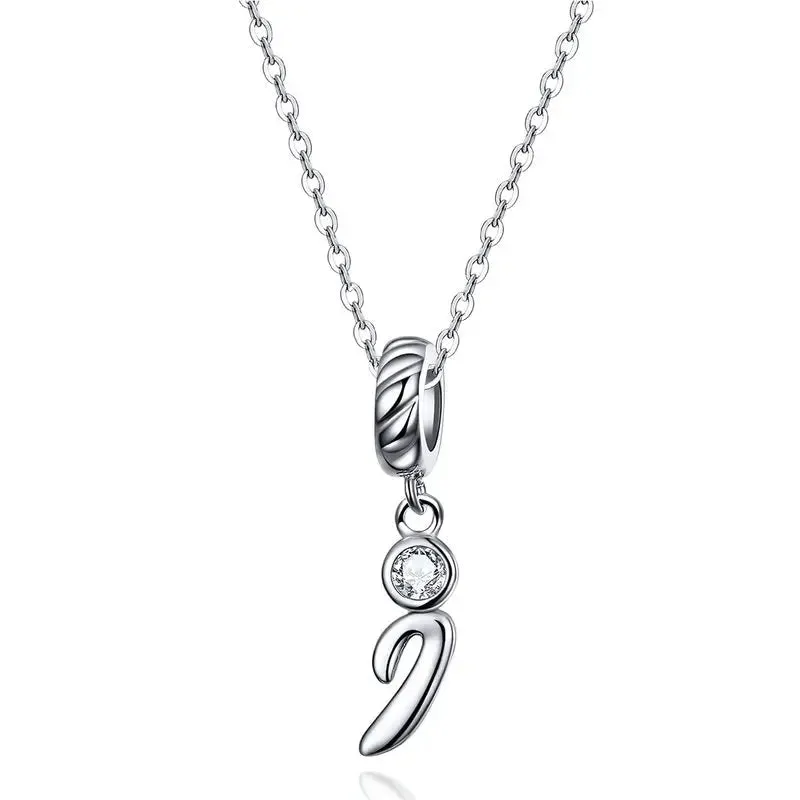 Vintage Letter Pendant Necklace with Diamond