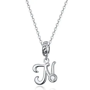 Vintage Letter Pendant Necklace with Diamond