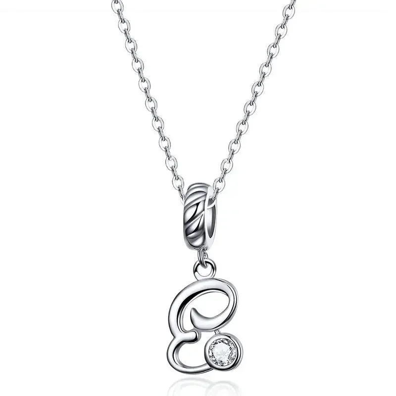 Vintage Letter Pendant Necklace with Diamond