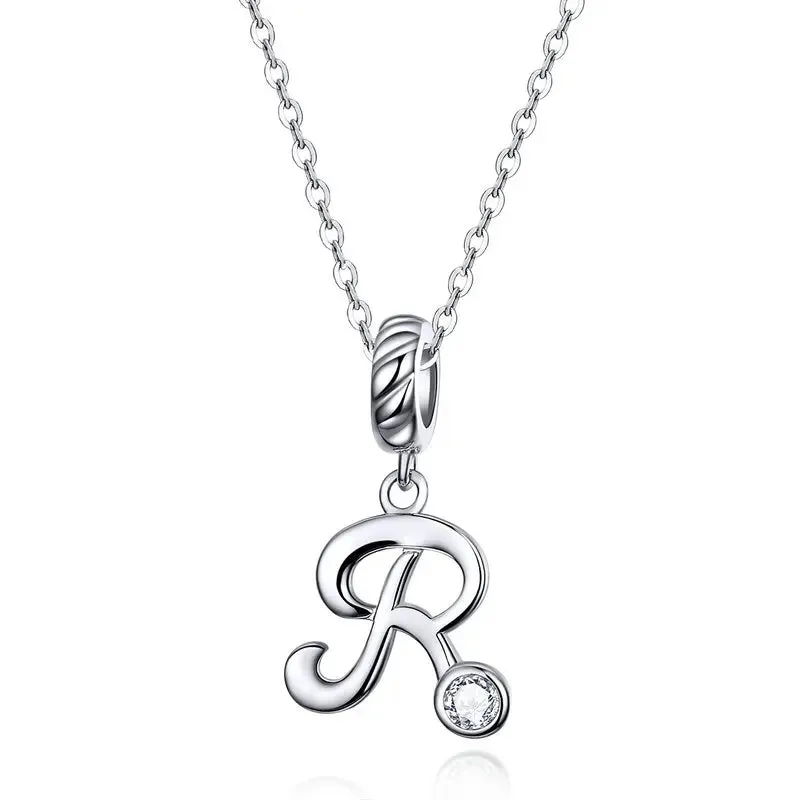 Vintage Letter Pendant Necklace with Diamond