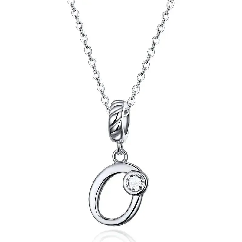 Vintage Letter Pendant Necklace with Diamond