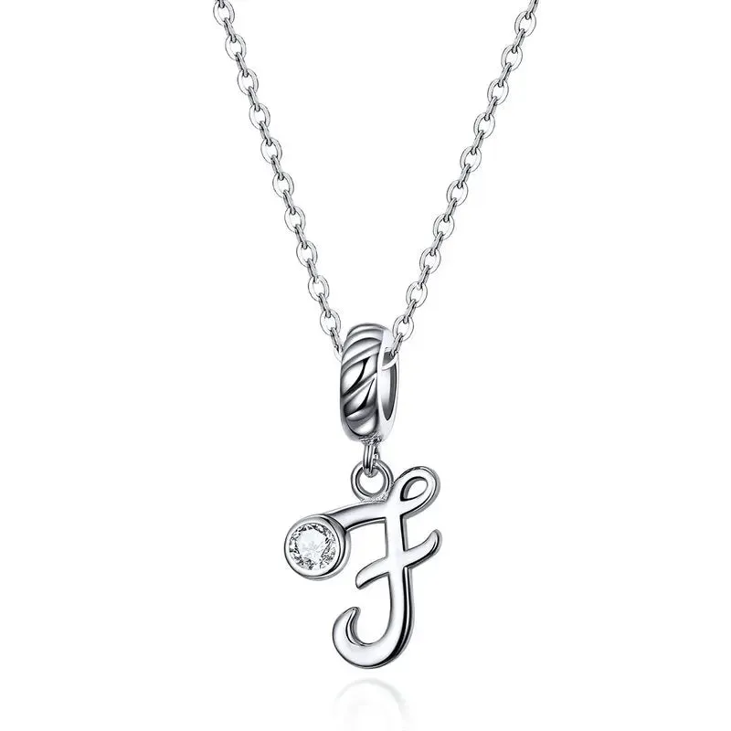 Vintage Letter Pendant Necklace with Diamond