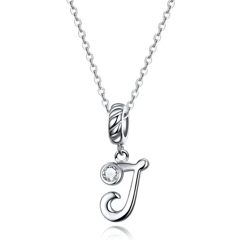Vintage Letter Pendant Necklace with Diamond