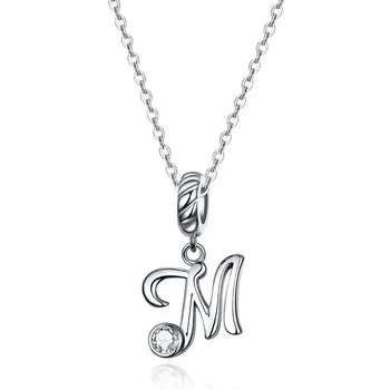 Vintage Letter Pendant Necklace with Diamond