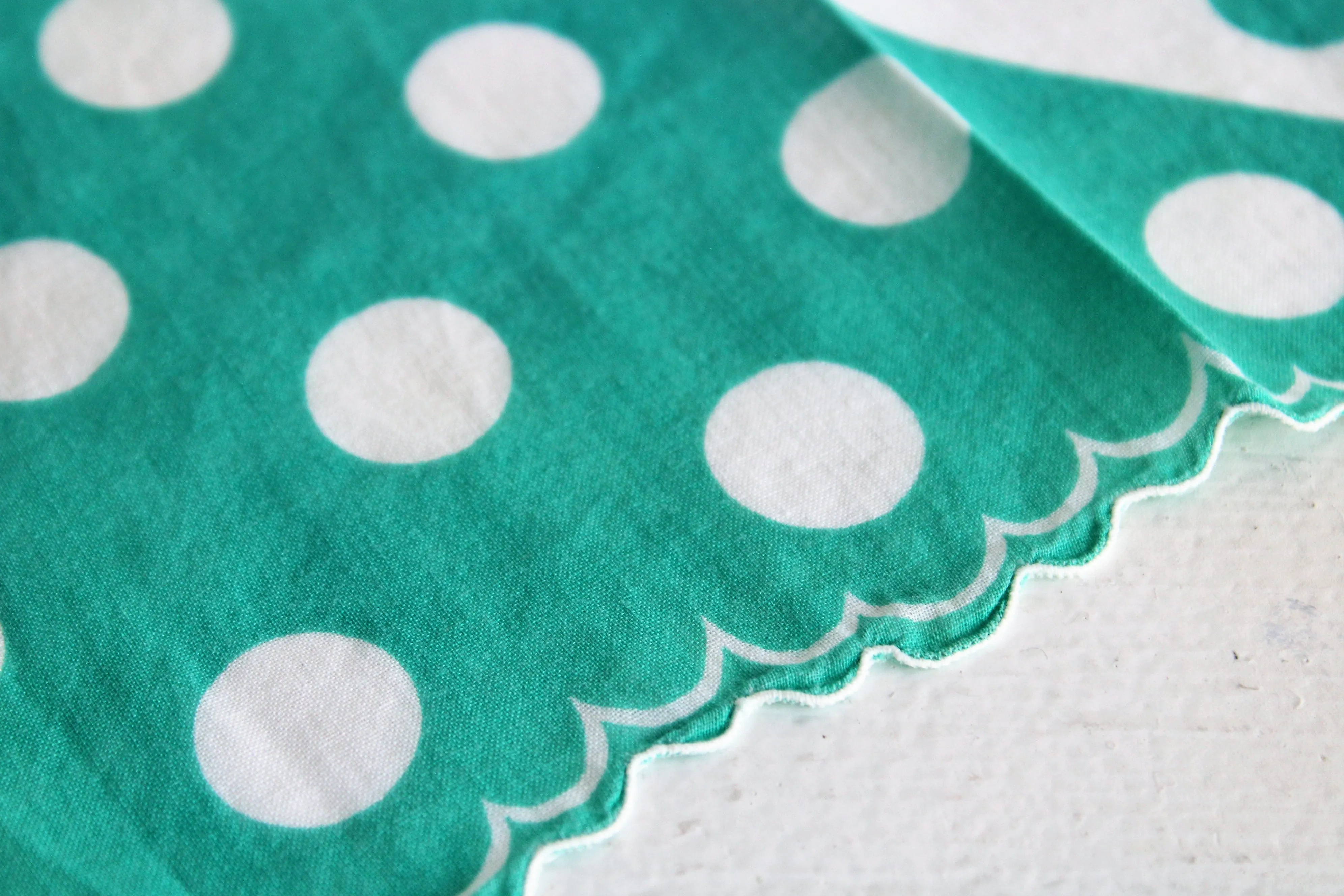 Vintage Polka Dot Cotton Hanky in Teal and Brown