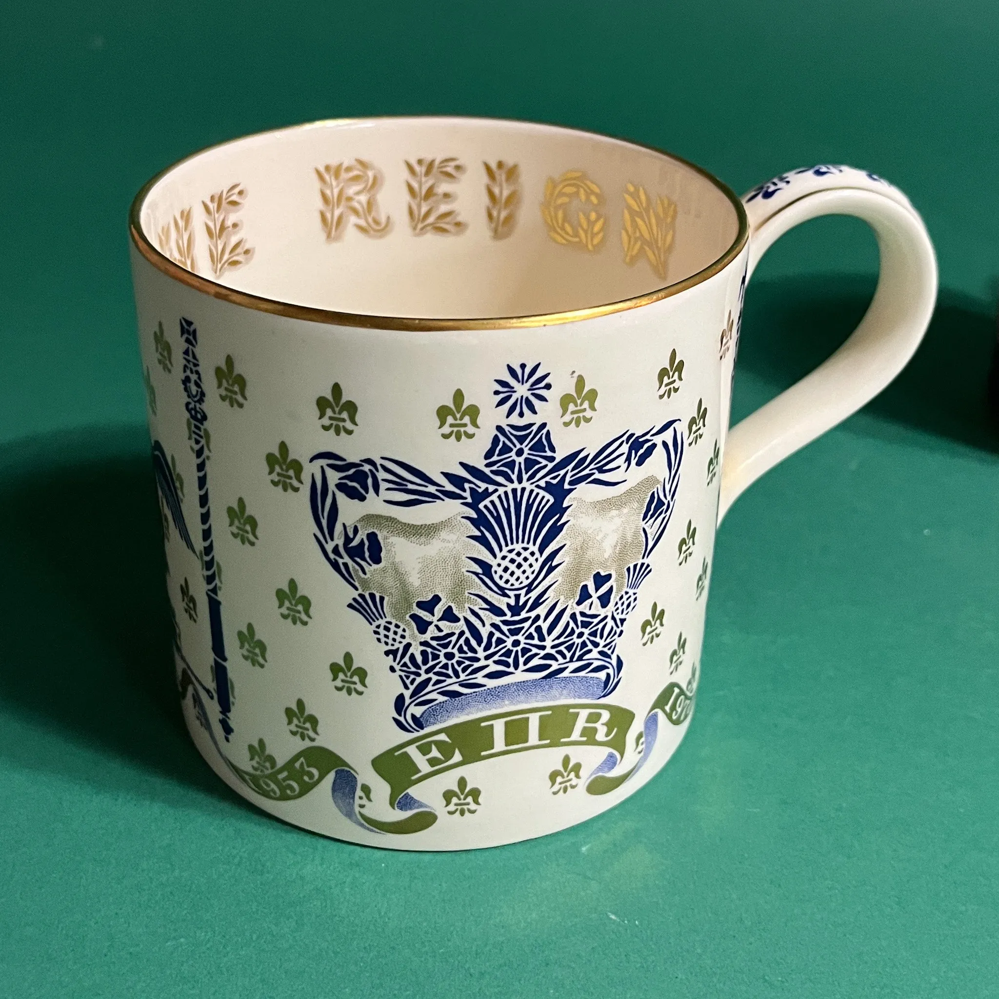Vintage Queen Elizabeth II Commemorative Ceramic Mugs/Plate, Set of 4