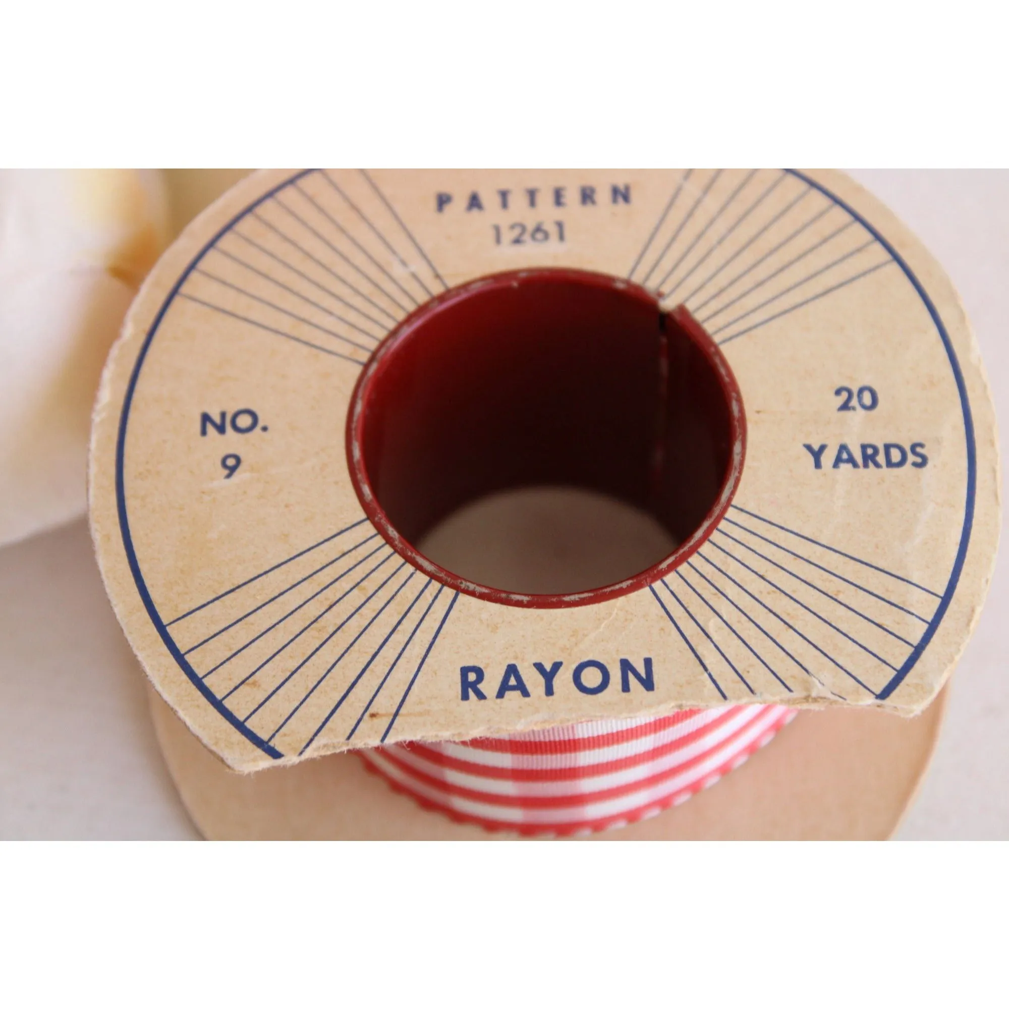 Vintage Red and White Gingham Ribbon Trim 1.5", 2 Yards