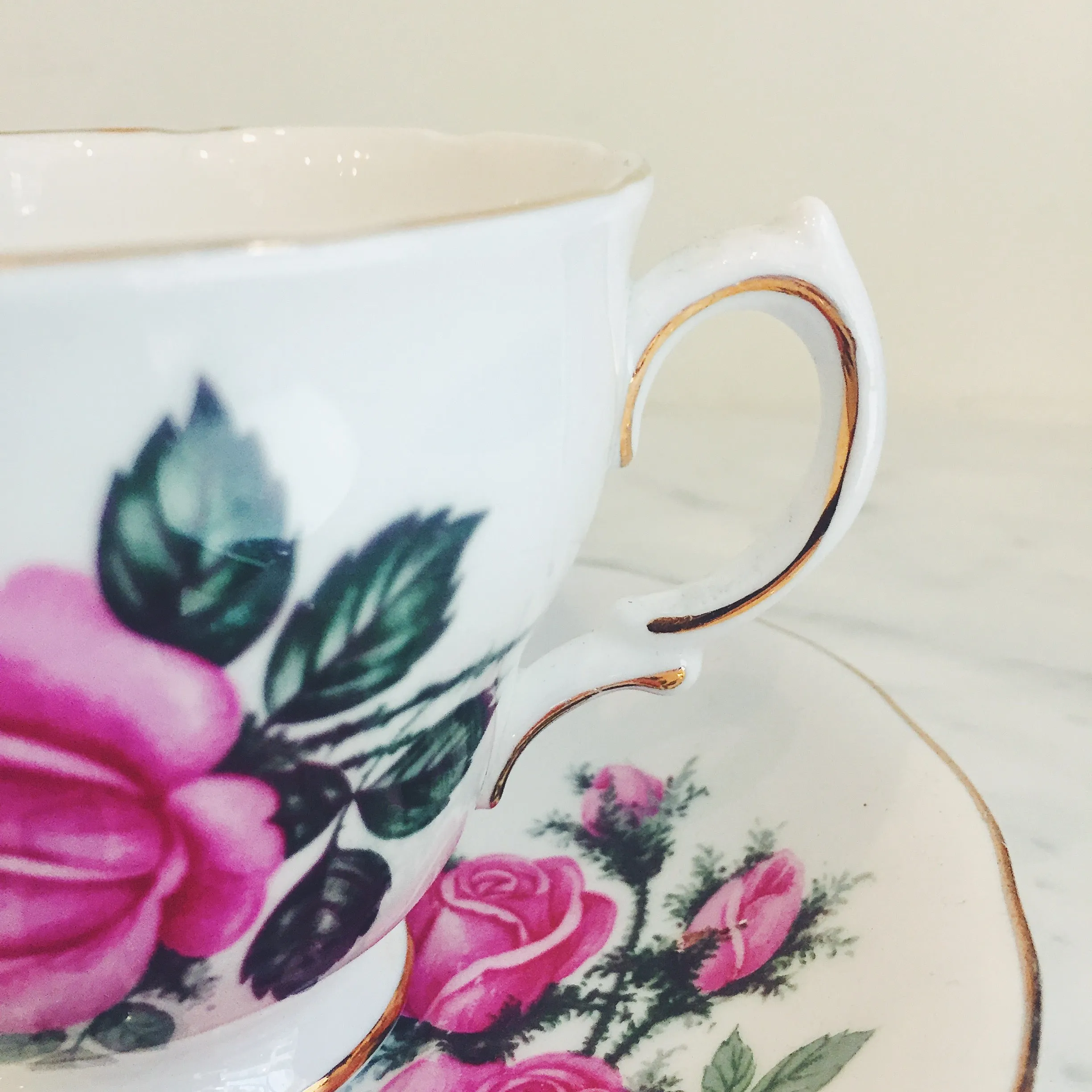 Vintage Royal Vale Pink Rose Teacup & Saucer