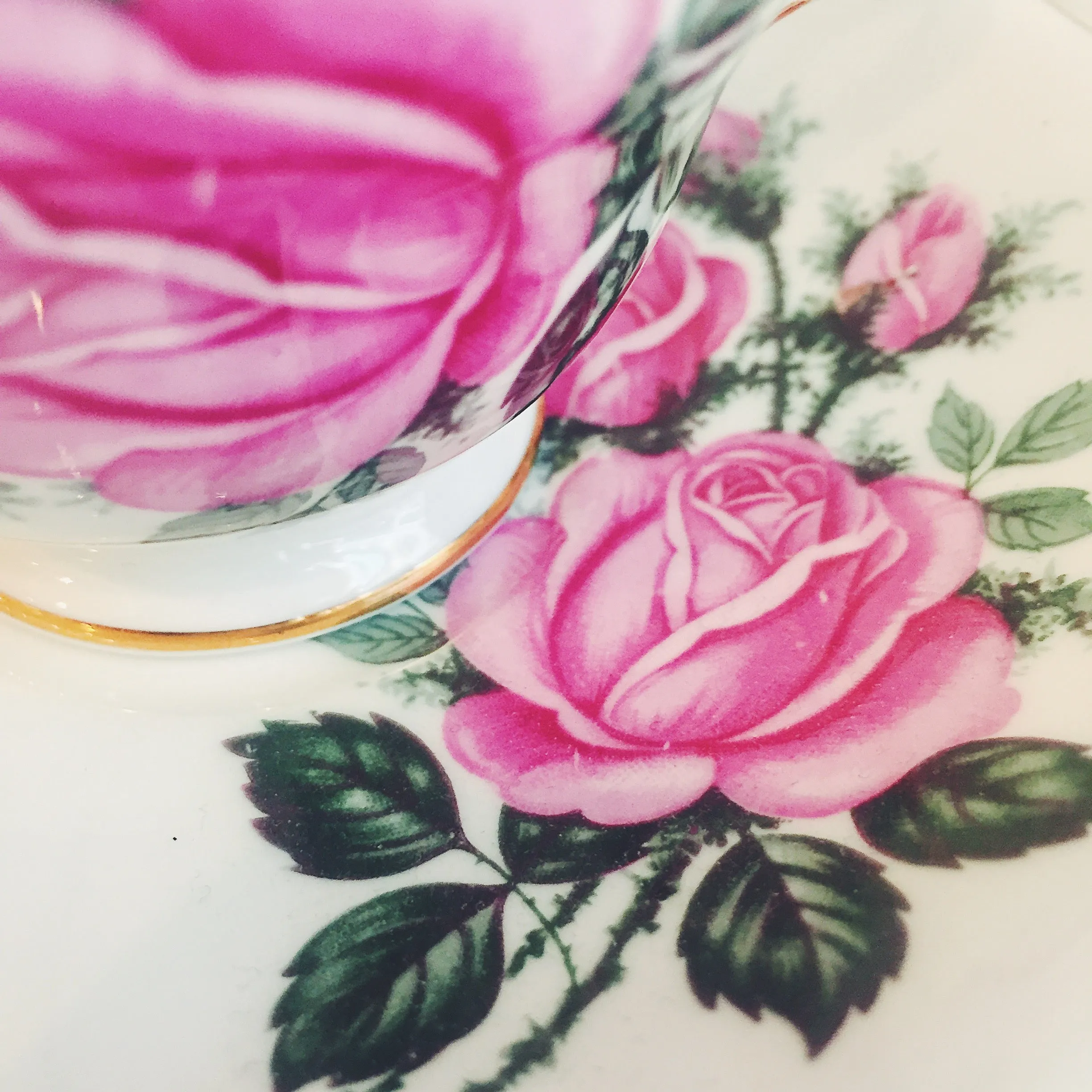 Vintage Royal Vale Pink Rose Teacup & Saucer