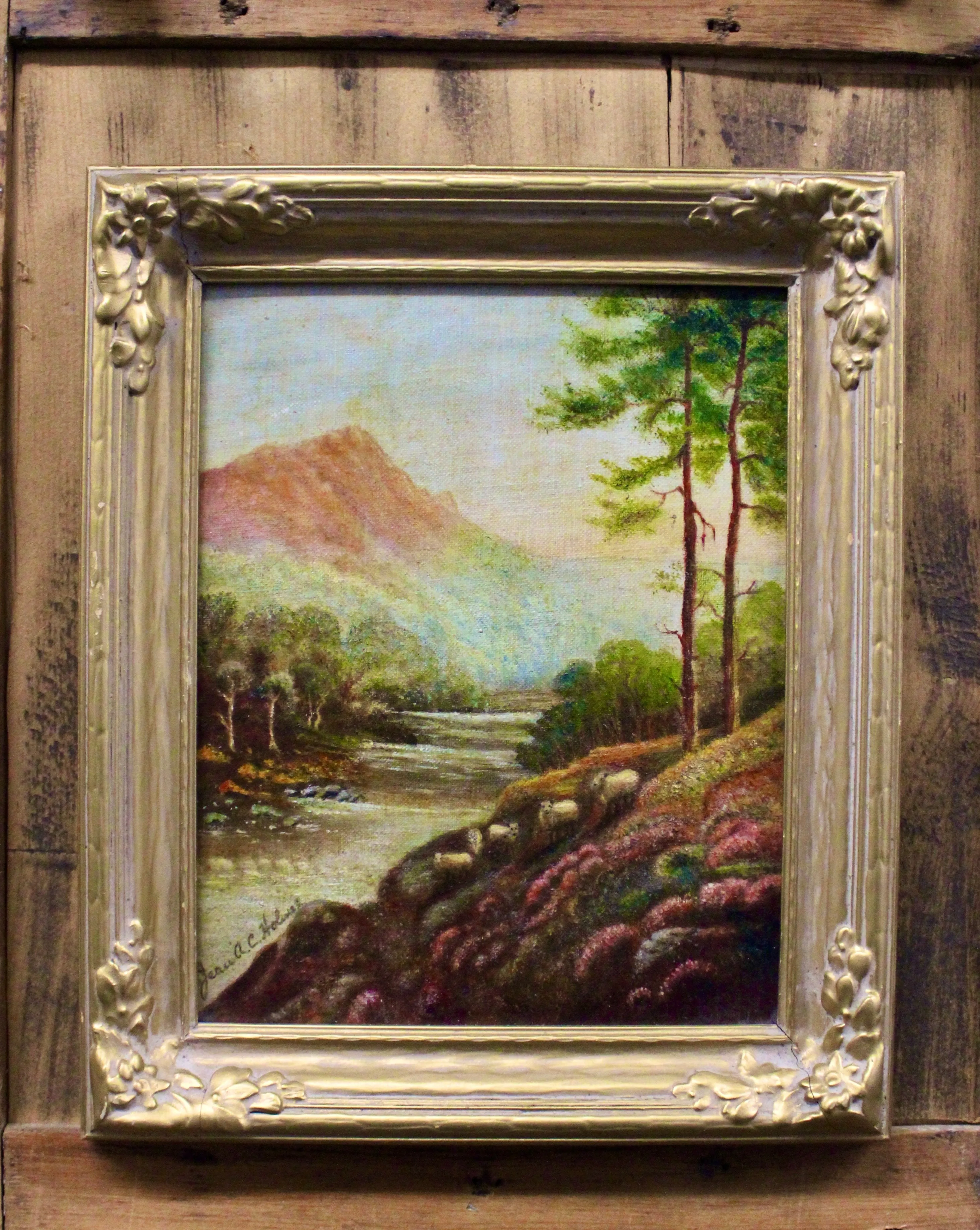 Vintage Sheep Painting