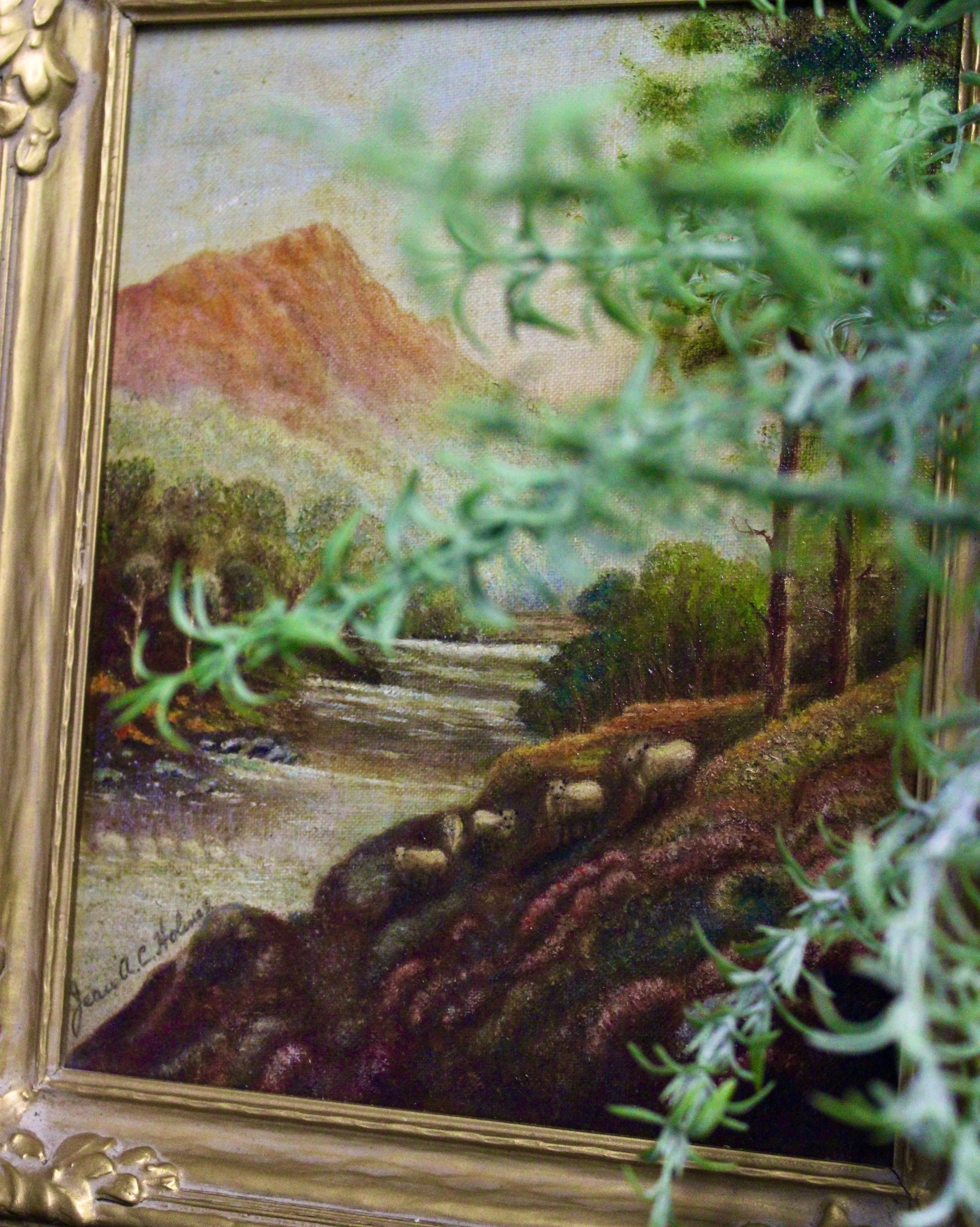 Vintage Sheep Painting