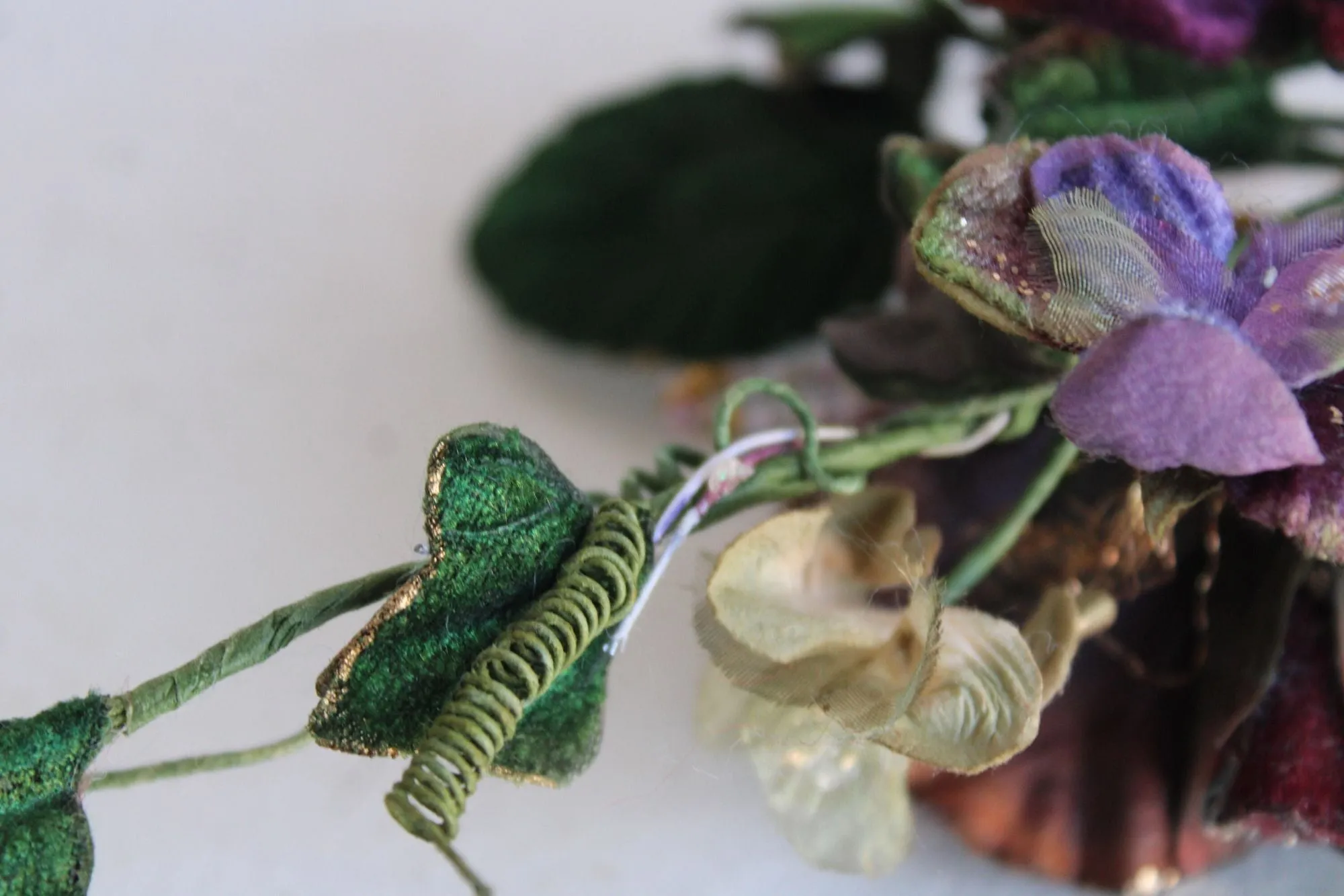 Vintage Silk Flowers, Pansies, On Stems With Leaves, Millinery Faux Floral
