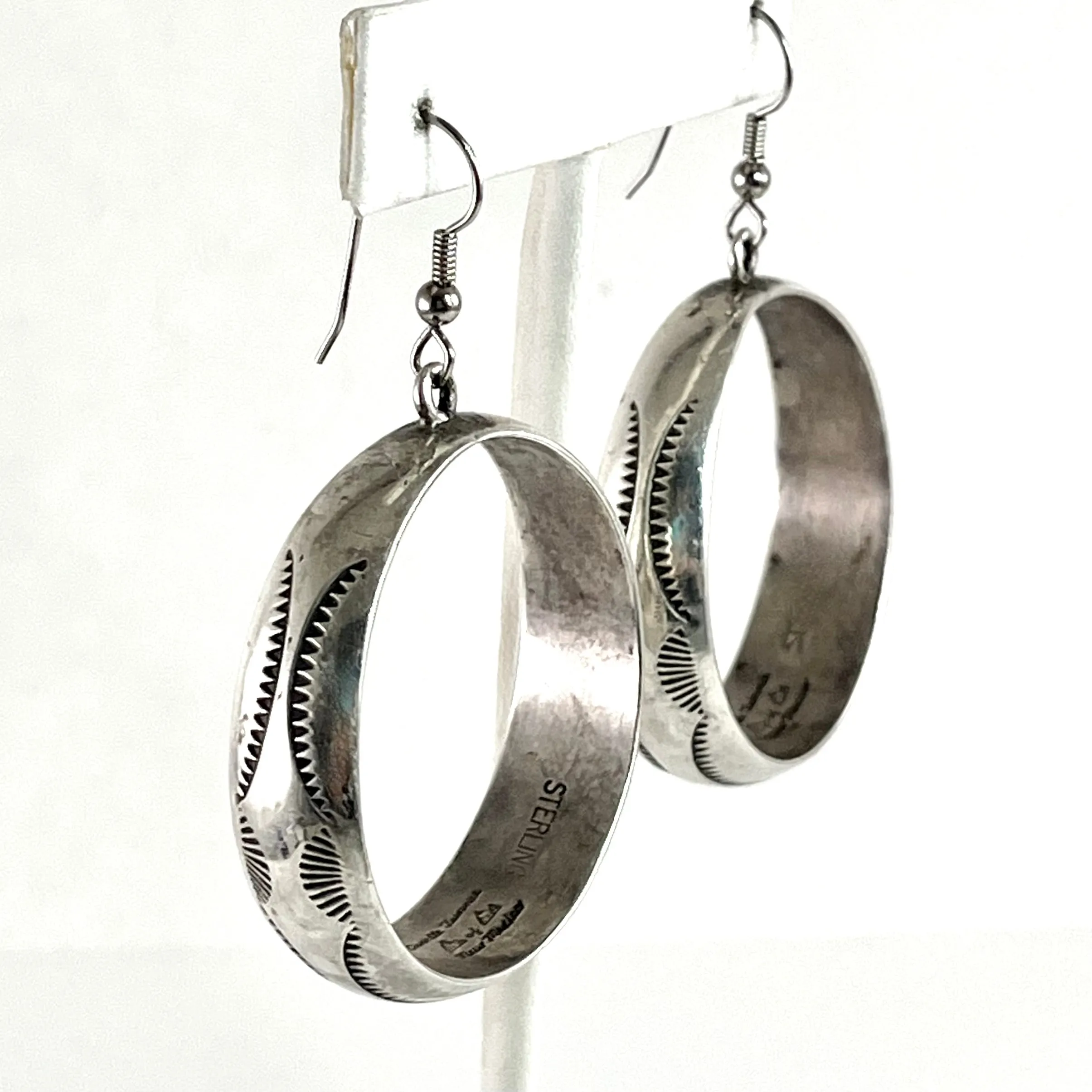 Vintage Silver Hoops<br>By Orville Tsinnie
