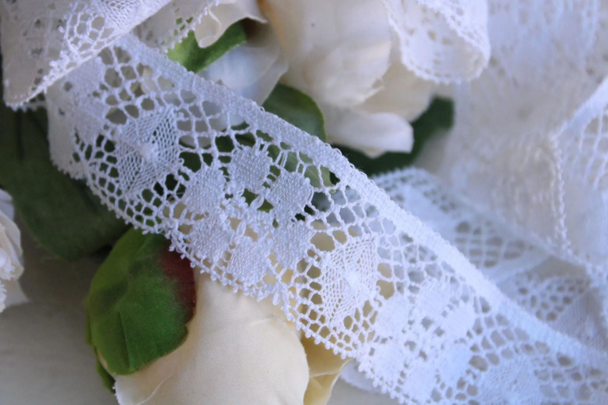 Vintage White Crochet Lace Trim, 1.5" Wide, 3 Yards Long