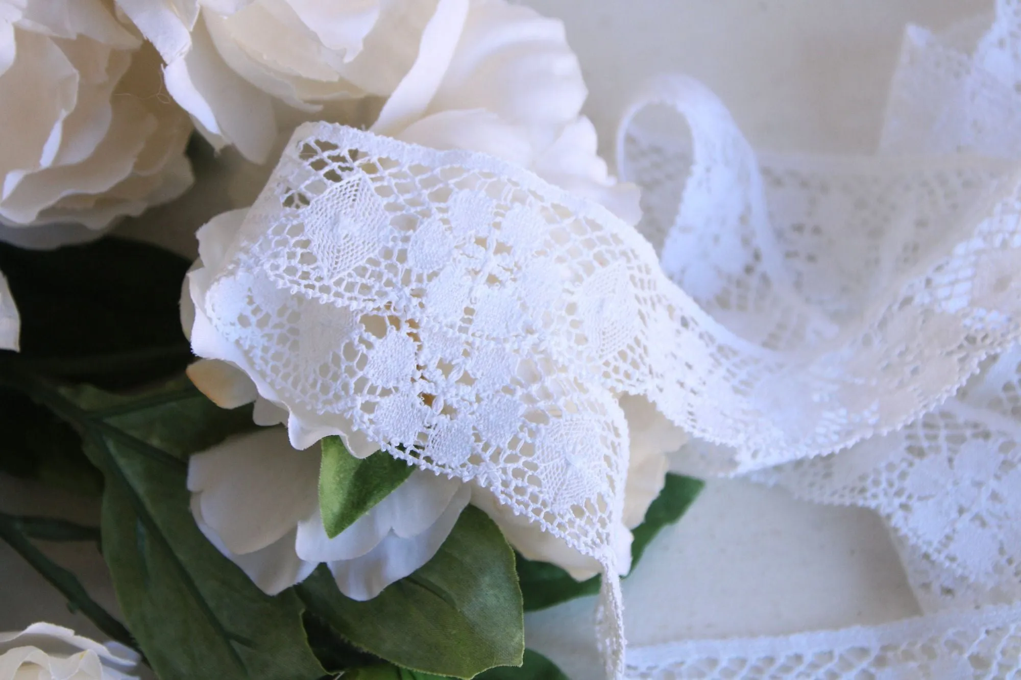 Vintage White Crochet Lace Trim, 1.5" Wide, 3 Yards Long