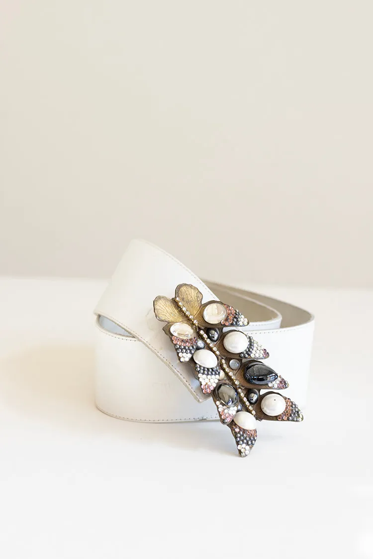 Vintage Wide Belt with Butterfly Grouping Buckle