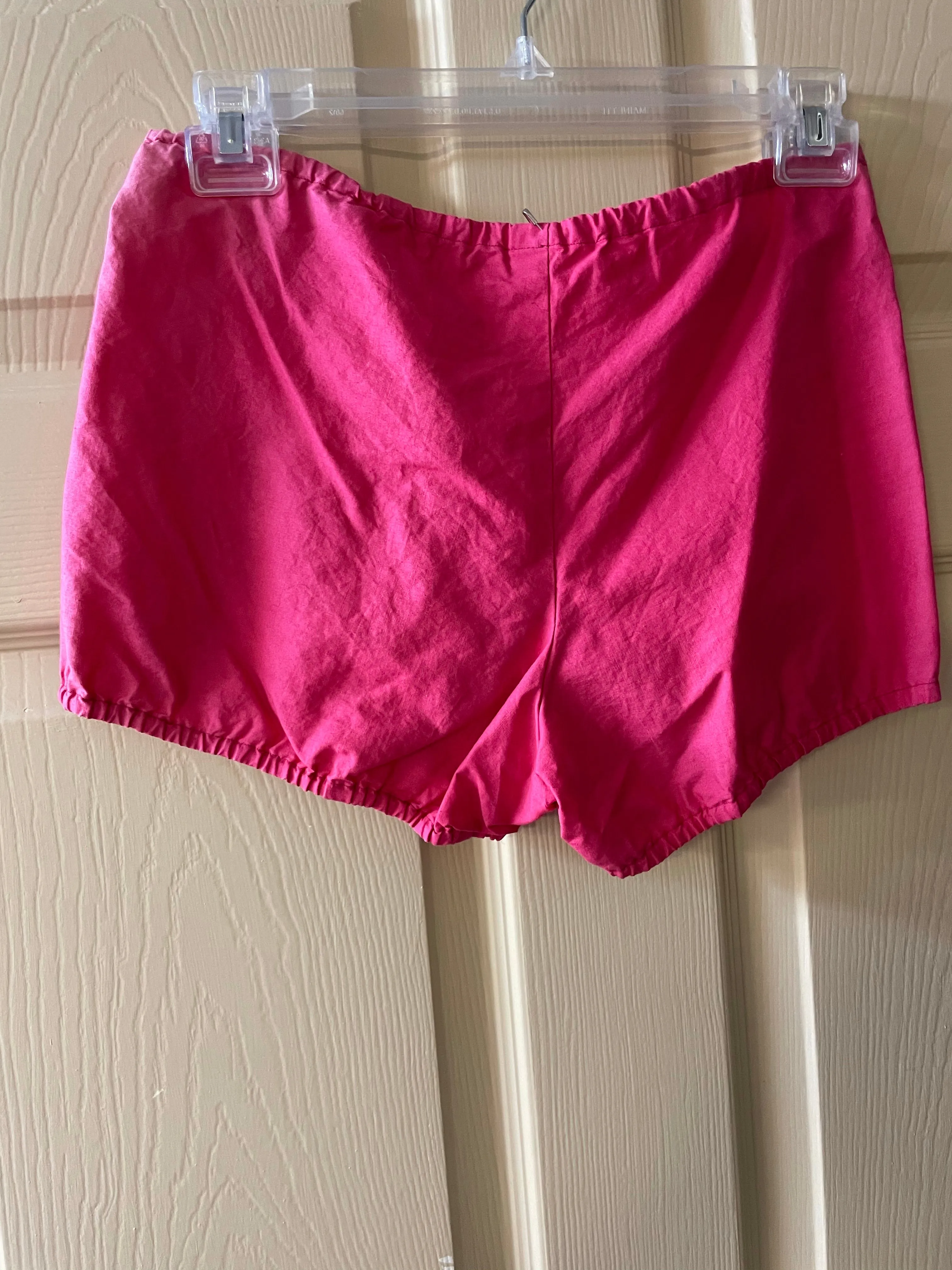 Vintage Womens Juniors Handmade Cheerleader Cotton Shorts Fuschia Small 28” Waist