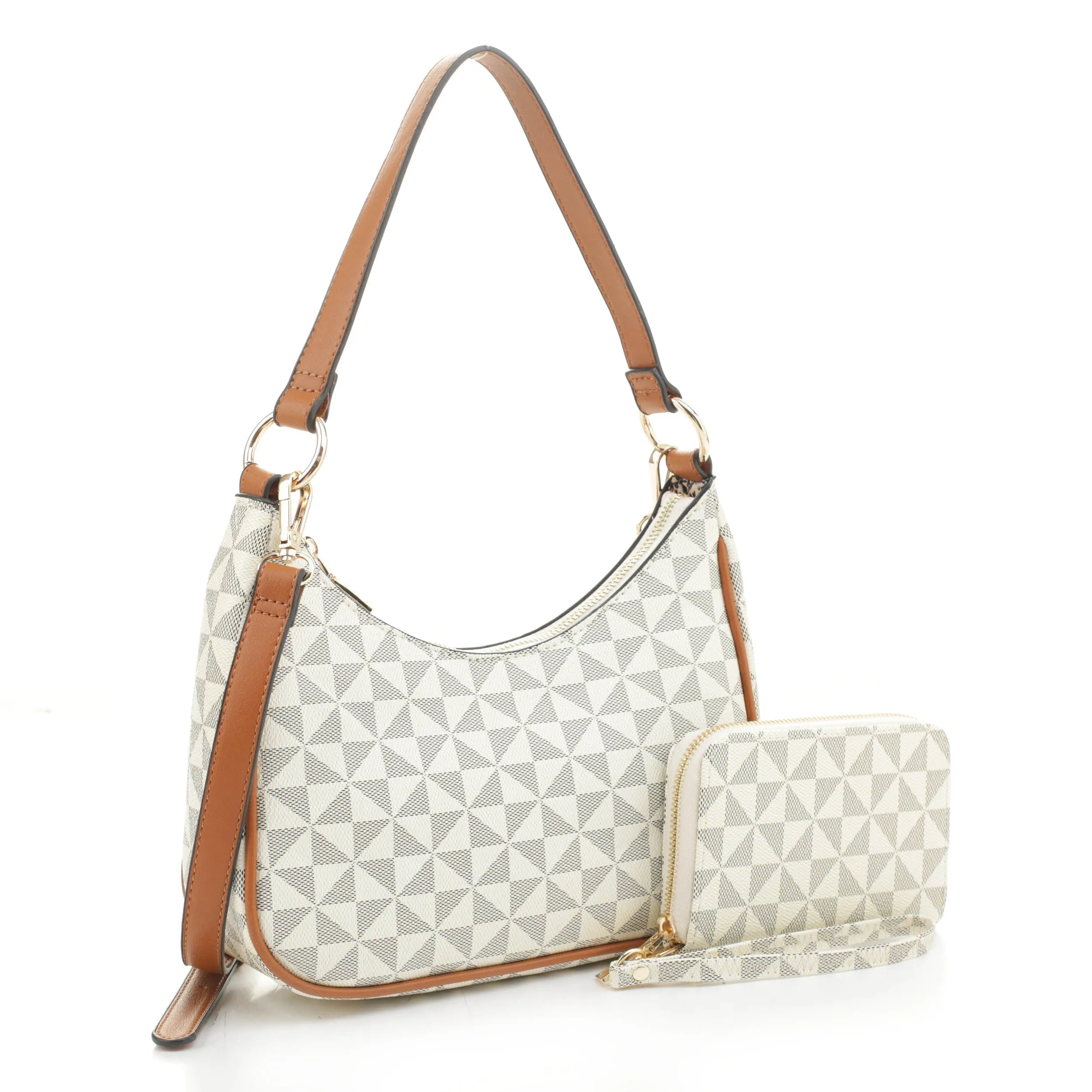 Vivi Geometric Monogrammed Shoulder Set