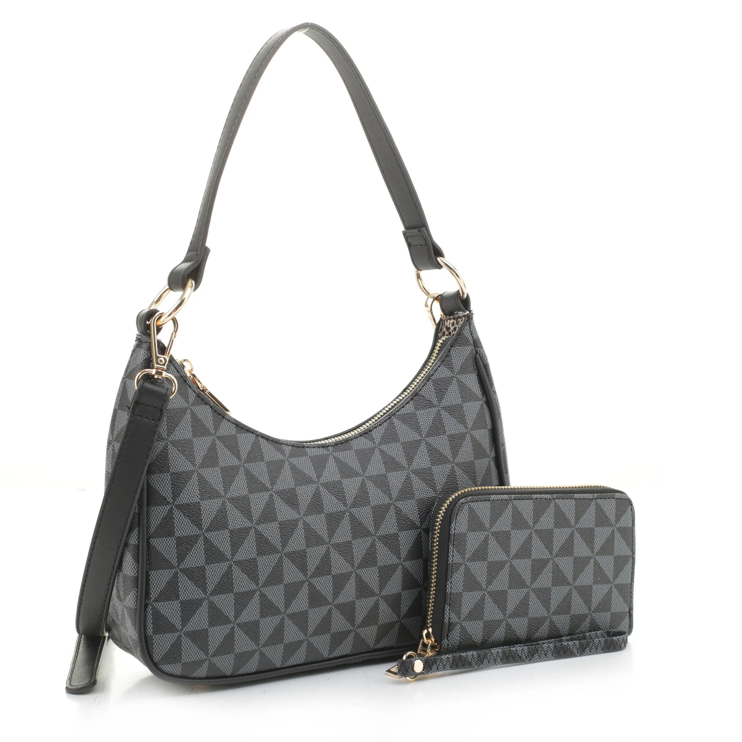 Vivi Geometric Monogrammed Shoulder Set